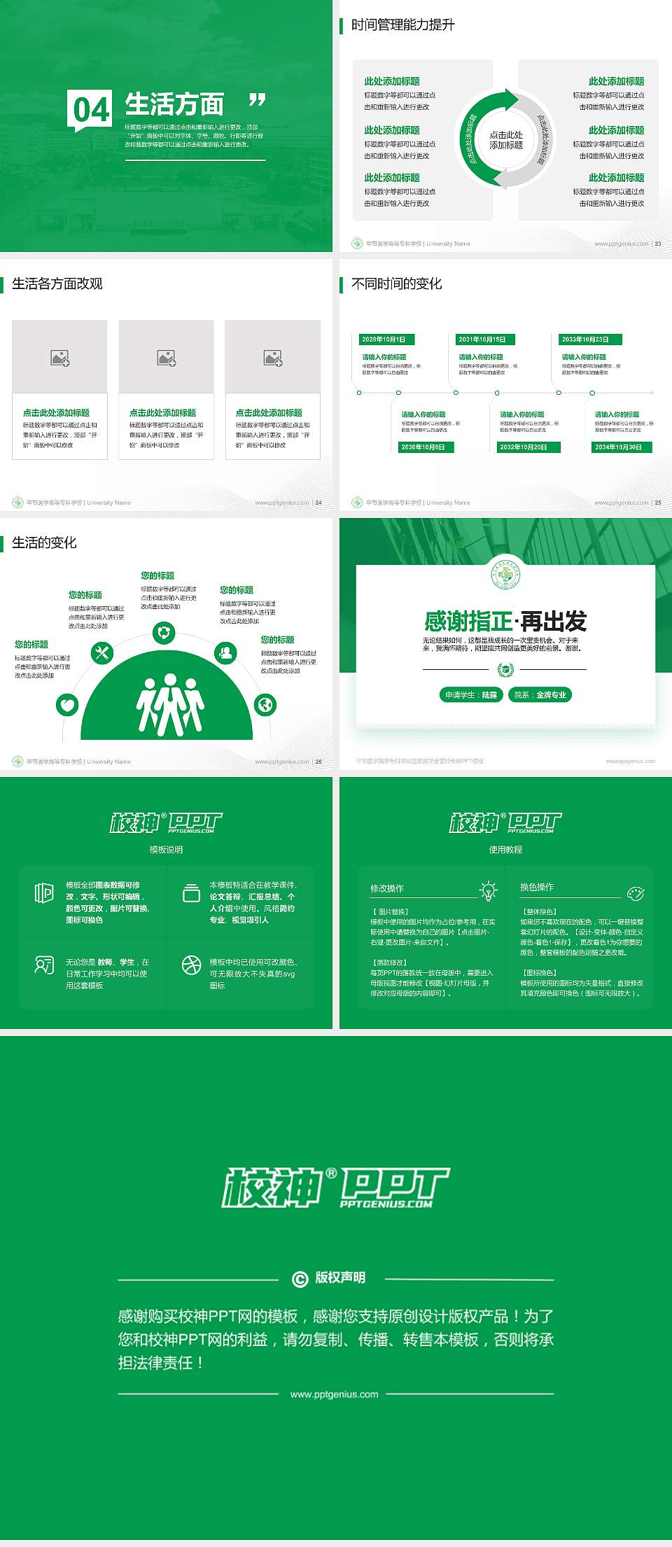 毕节医学高等专科学校专用国家奖学金答辩PPT模板4:3格式幻灯片预览图4