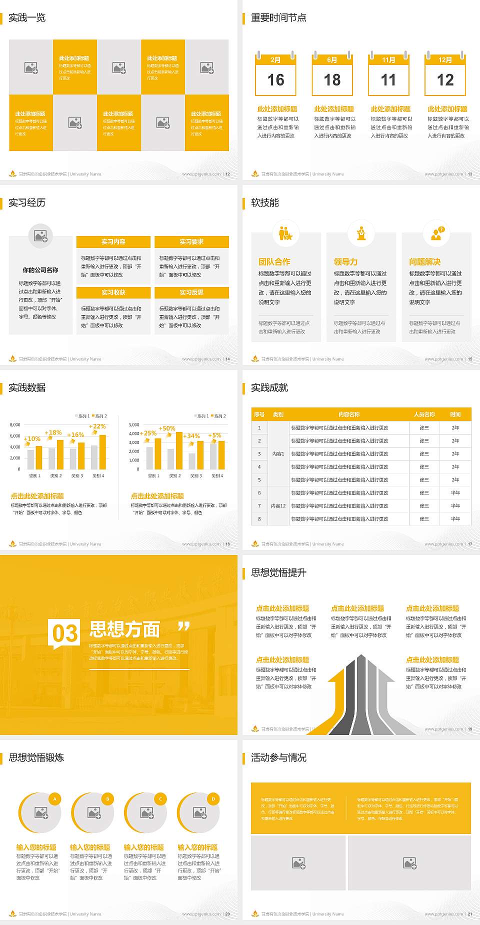 甘肃有色冶金职业技术学院专用国家奖学金答辩PPT模板4:3格式幻灯片预览图3
