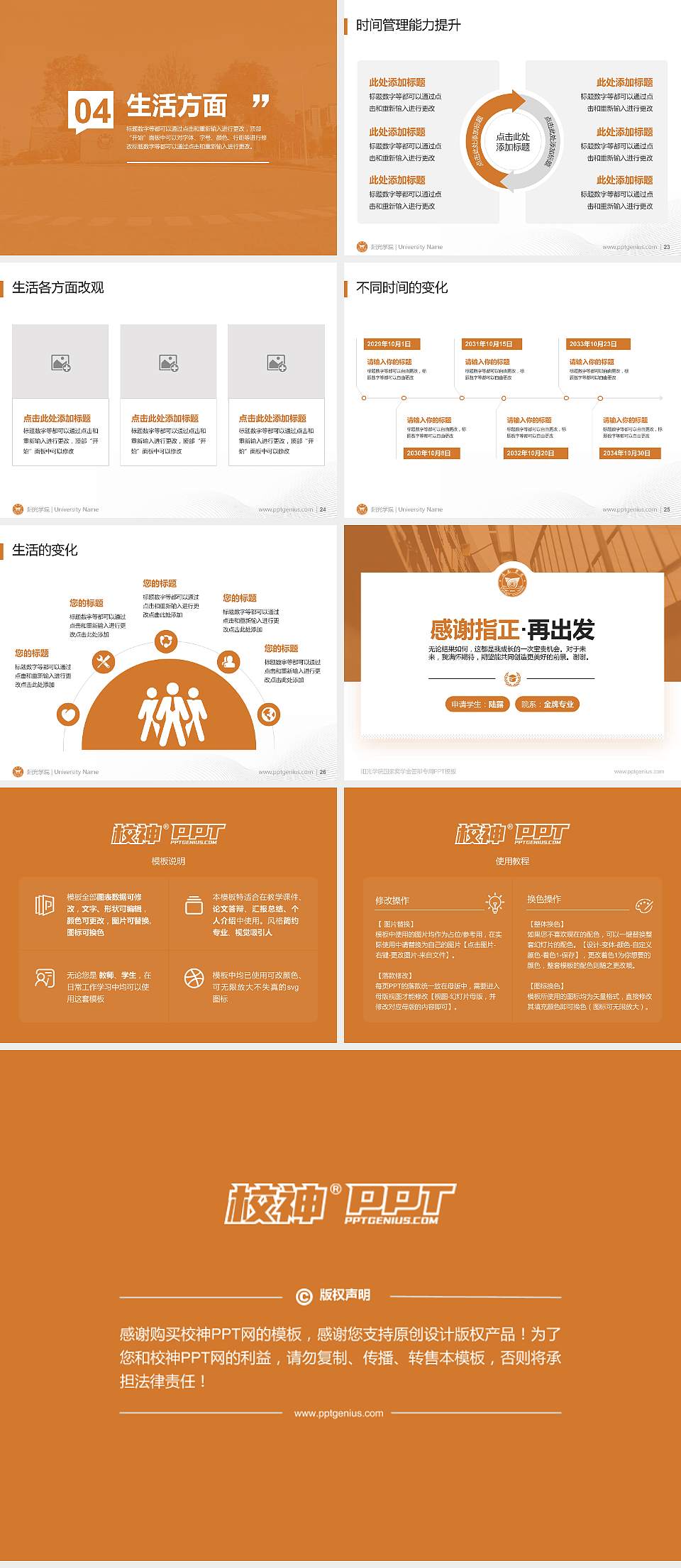 阳光学院专用国家奖学金答辩PPT模板4:3格式幻灯片预览图4