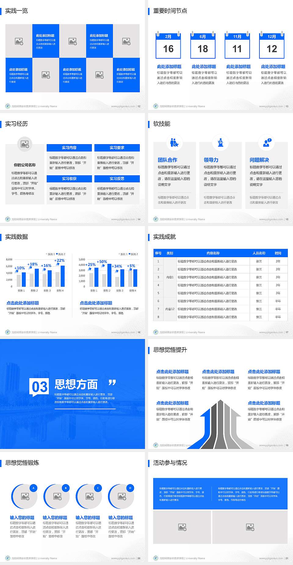 克拉玛依职业技术学院专用国家奖学金答辩PPT模板4:3格式幻灯片预览图3