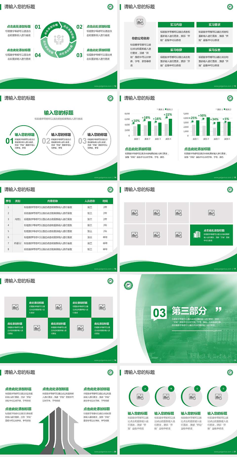 广东茂名健康职业学院专题讲座/学术交流会PPT模板下载4:3格式幻灯片预览图3