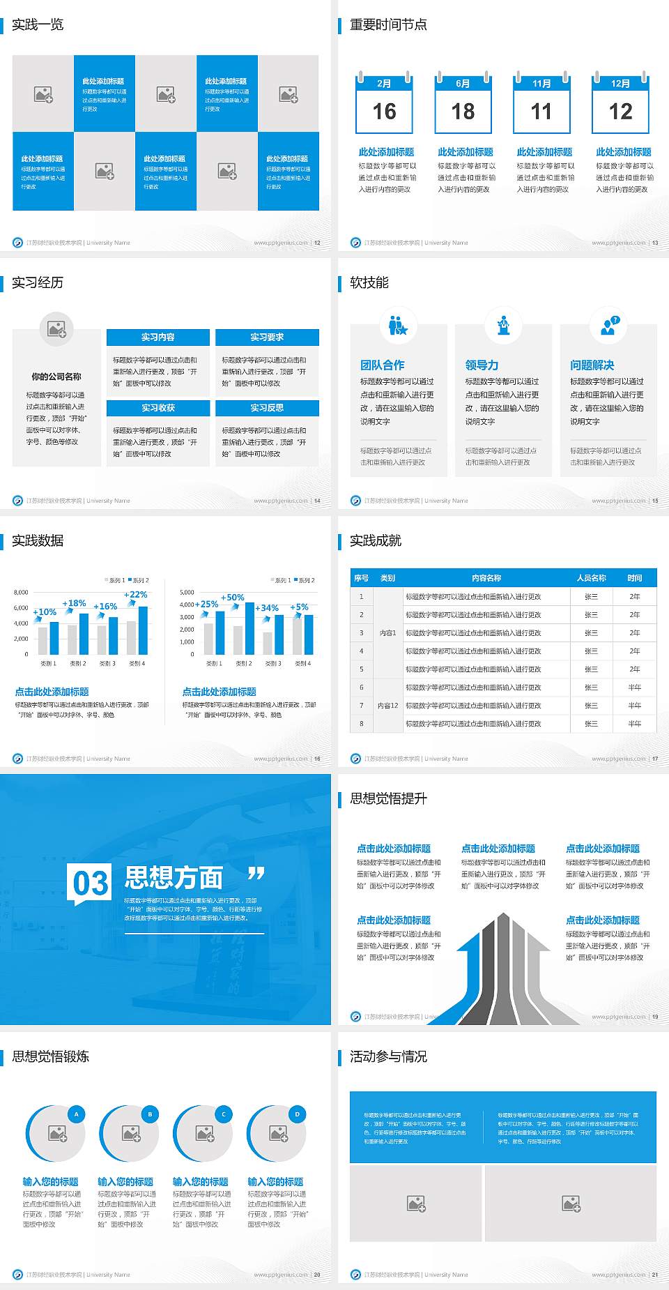 江苏财经职业技术学院专用国家奖学金答辩PPT模板4:3格式幻灯片预览图3