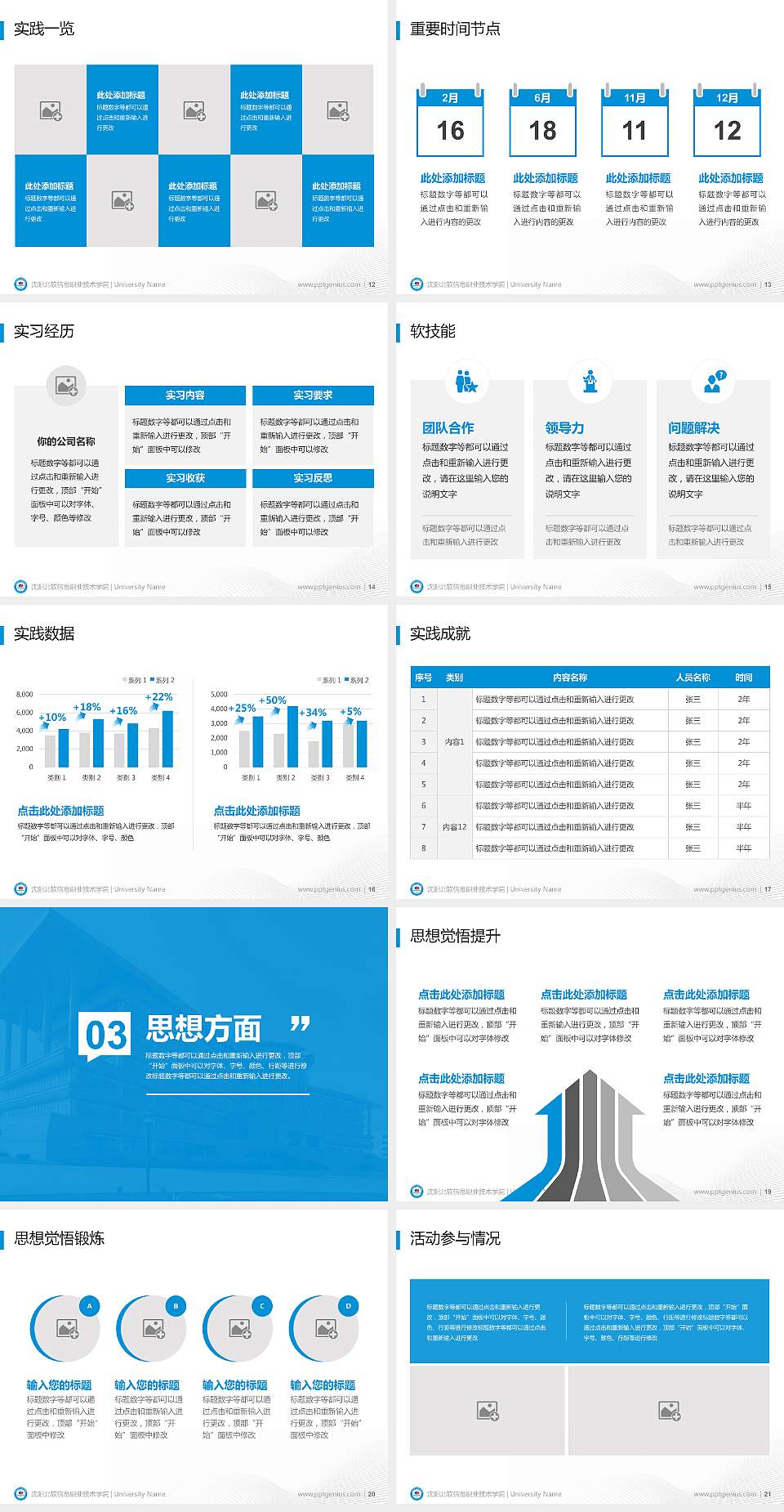 沈阳北软信息职业技术学院专用国家奖学金答辩PPT模板4:3格式幻灯片预览图3