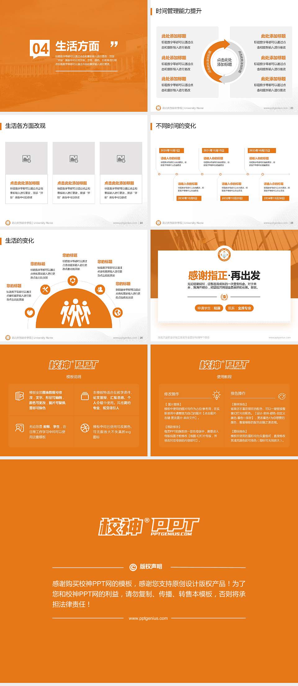 湖北开放职业学院专用国家奖学金答辩PPT模板4:3格式幻灯片预览图4