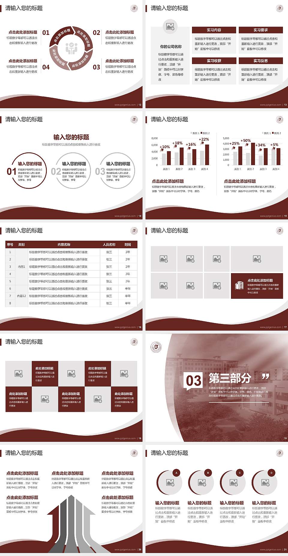 内蒙古经贸外语职业学院专题讲座/学术交流会PPT模板下载4:3格式幻灯片预览图3