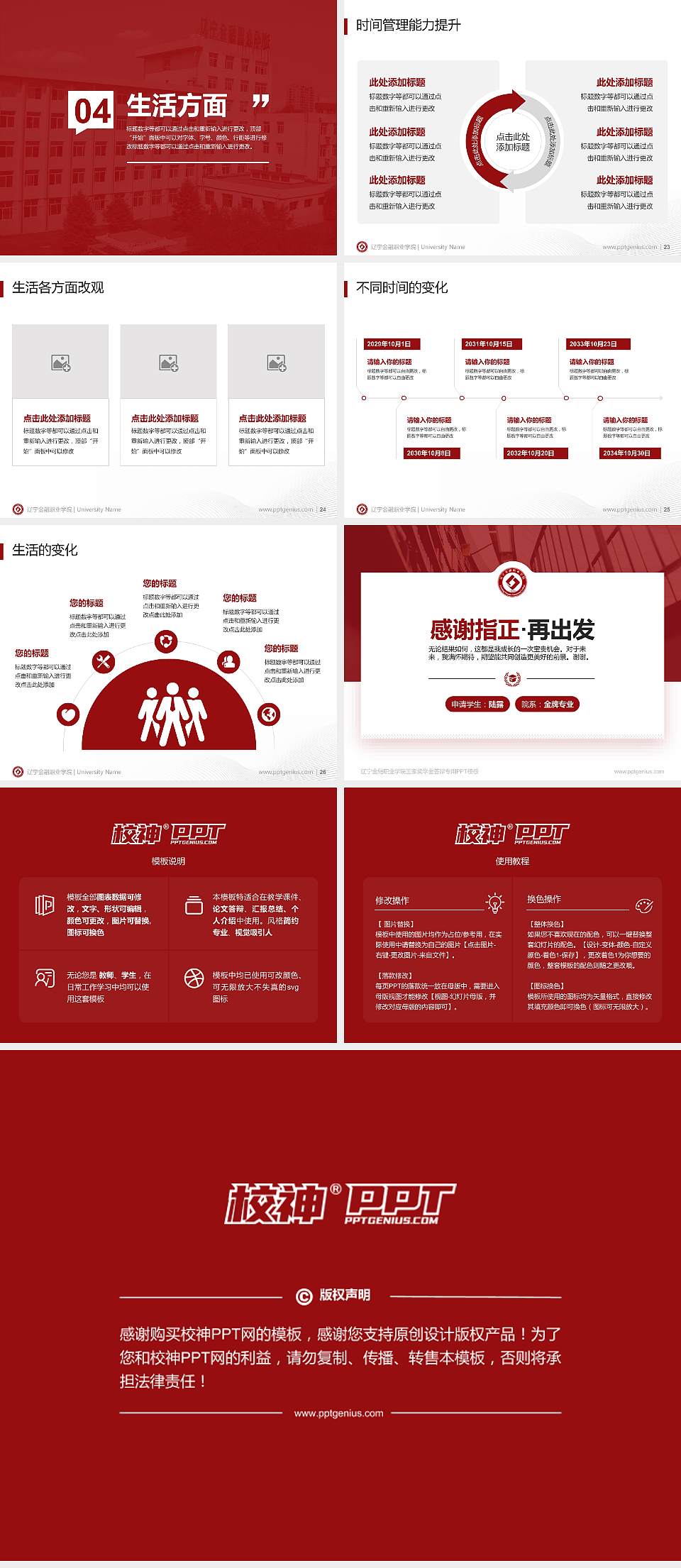 辽宁金融职业学院专用国家奖学金答辩PPT模板4:3格式幻灯片预览图4