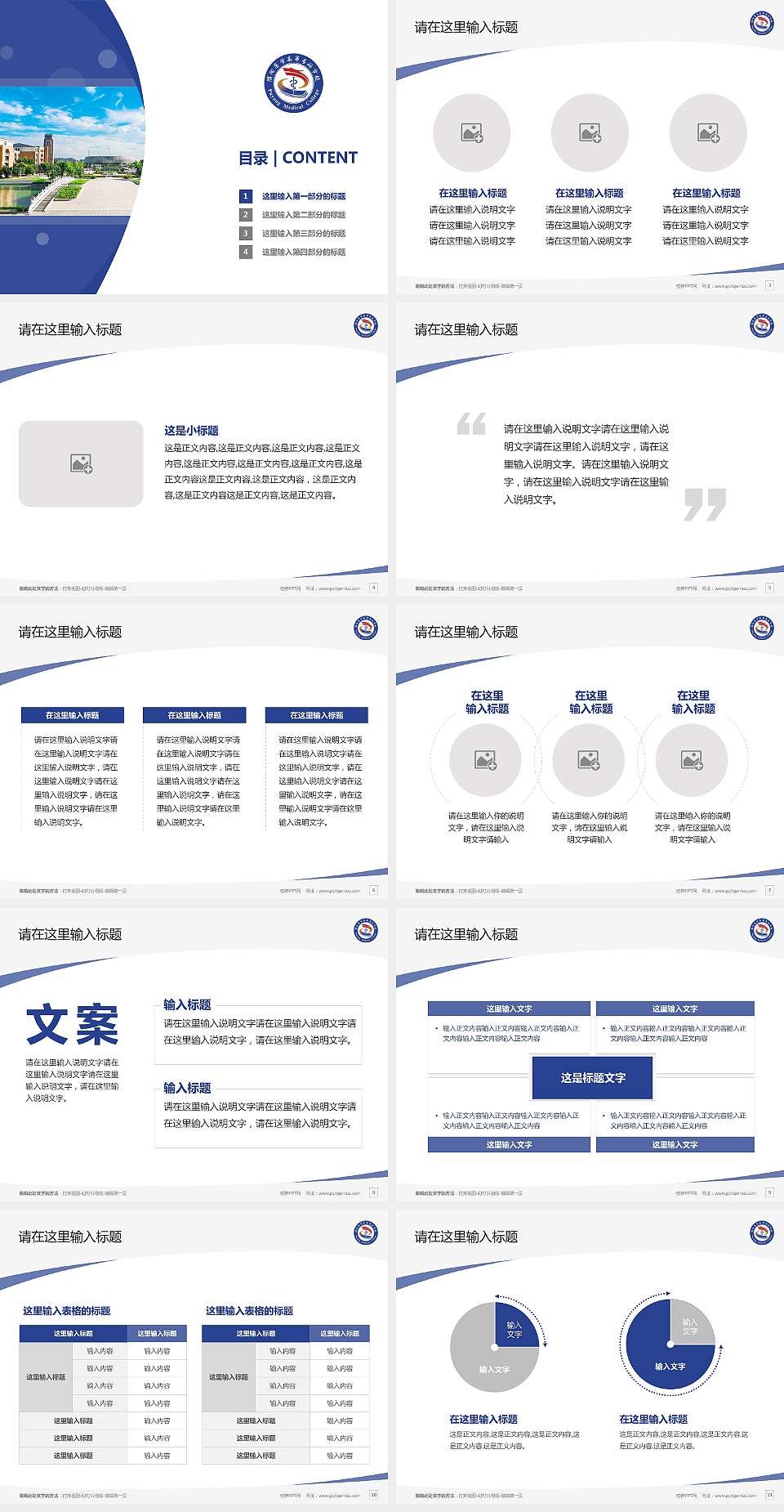 濮阳医学高等专科学校毕业论文答辩PPT模板下载4:3格式幻灯片预览图2