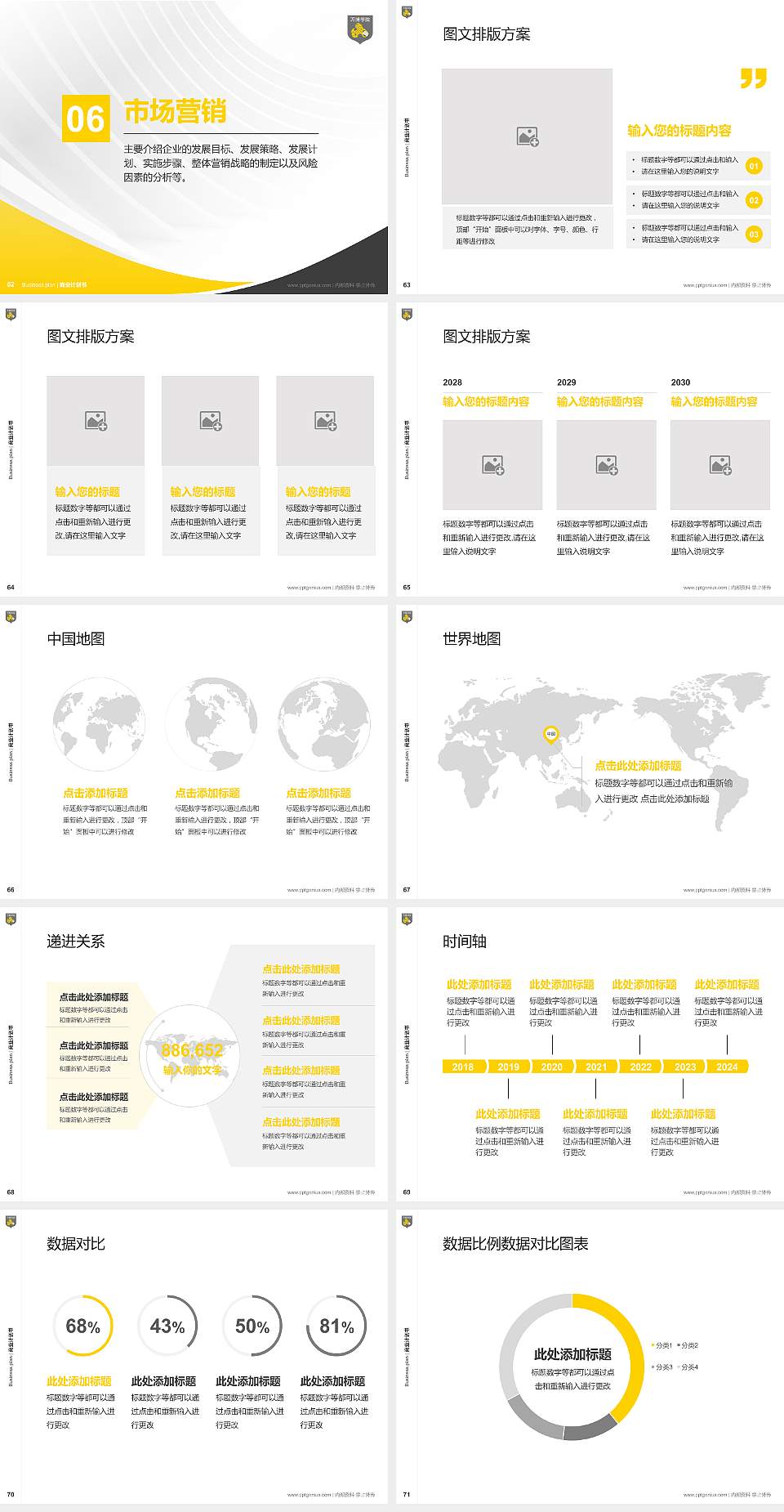民办万博科技职业学院专用全国大学生互联网+创新创业大赛计划书/路演/网评PPT模板4:3格式幻灯片预览图8