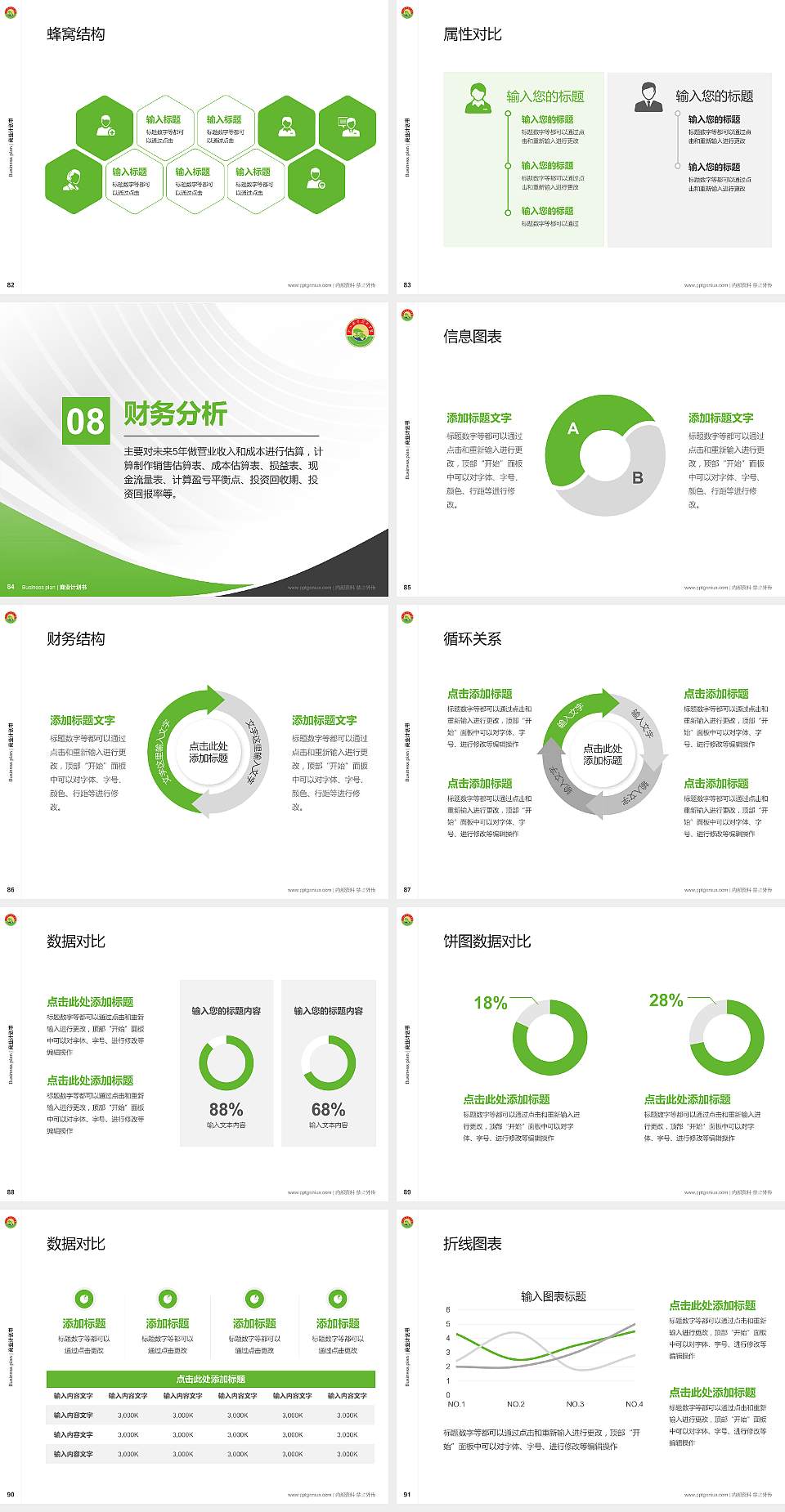 黄山职业技术学院专用全国大学生互联网+创新创业大赛计划书/路演/网评PPT模板4:3格式幻灯片预览图10