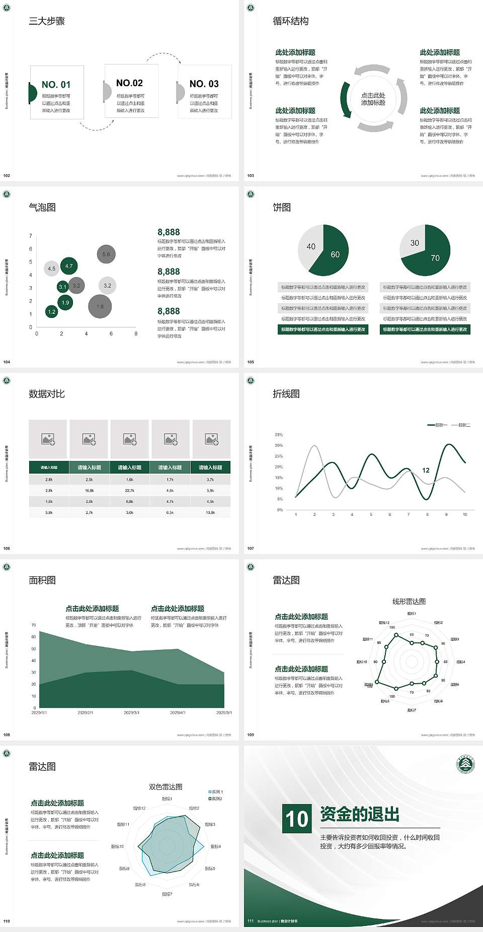 北京林业大学专用全国大学生互联网+创新创业大赛计划书/路演/网评PPT模板4:3格式幻灯片预览图12