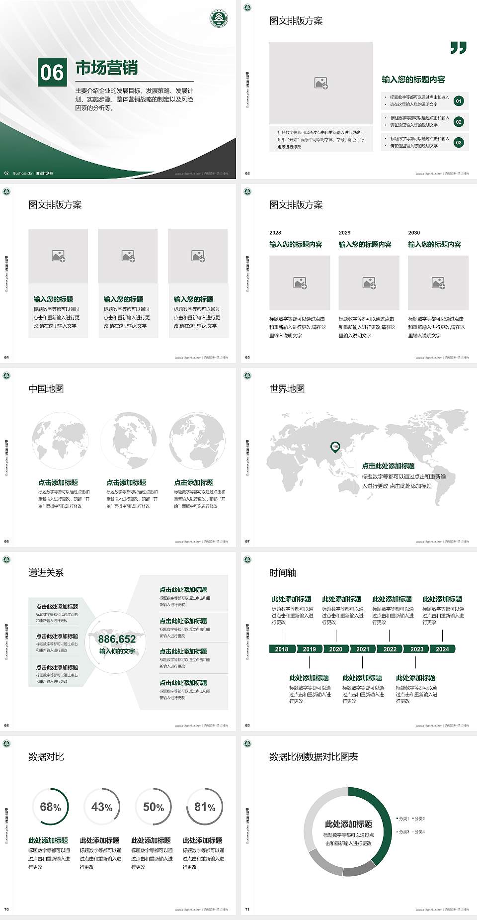 北京林业大学专用全国大学生互联网+创新创业大赛计划书/路演/网评PPT模板4:3格式幻灯片预览图8
