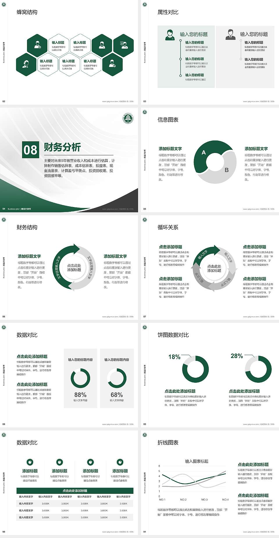 北京林业大学专用全国大学生互联网+创新创业大赛计划书/路演/网评PPT模板4:3格式幻灯片预览图10