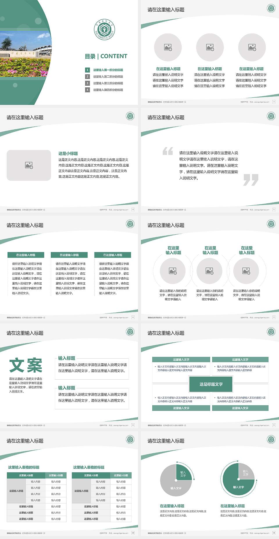 中国药科大学毕业论文答辩PPT模板下载4:3格式幻灯片预览图2