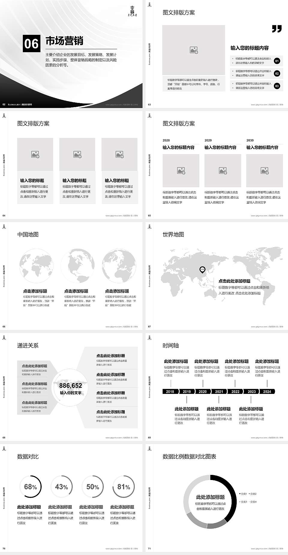 台湾华梵大学专用全国大学生互联网+创新创业大赛计划书/路演/网评PPT模板4:3格式幻灯片预览图8