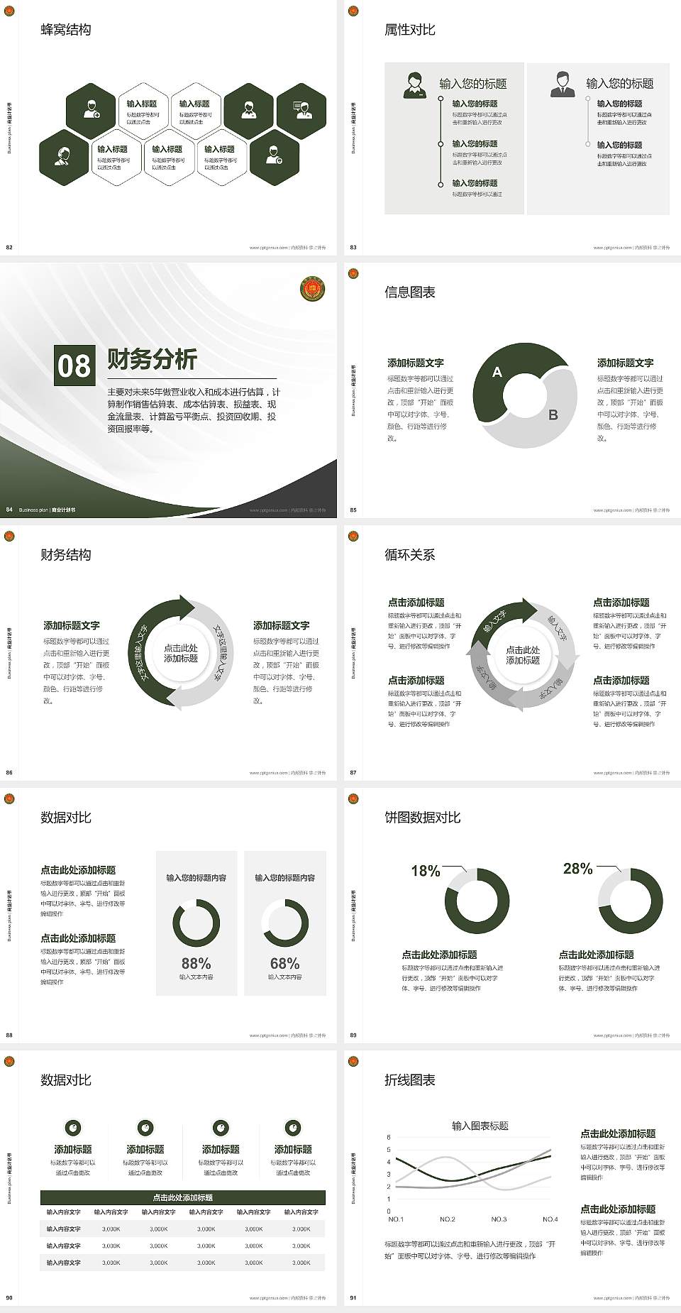 中国人民武装警察部队警官学院专用全国大学生互联网+创新创业大赛计划书/路演/网评PPT模板4:3格式幻灯片预览图10