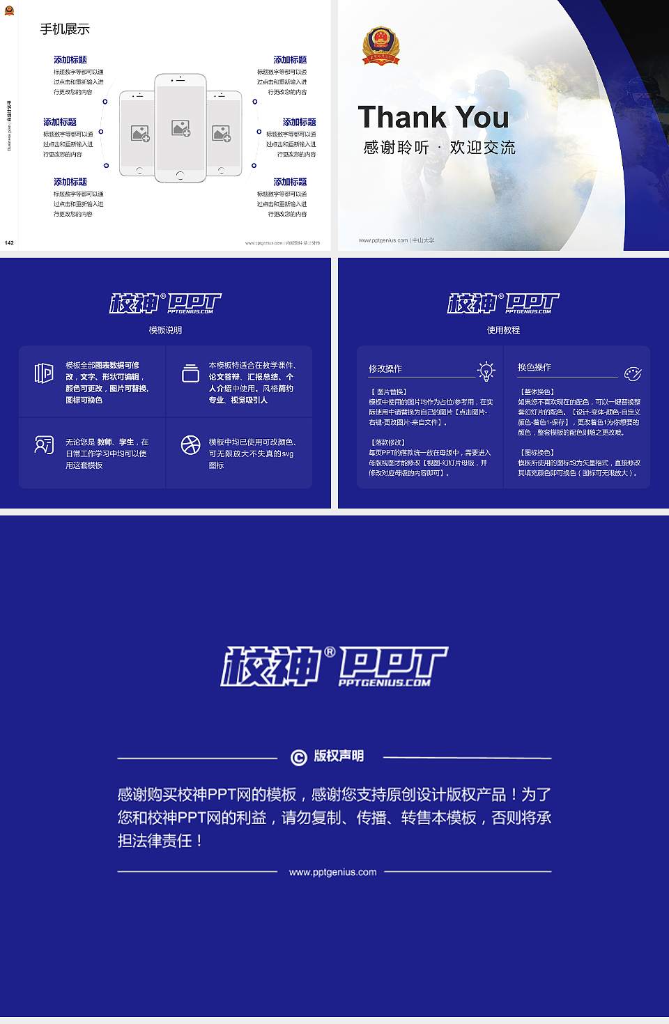 武警指挥学院专用全国大学生互联网+创新创业大赛计划书/路演/网评PPT模板4:3格式幻灯片预览图16