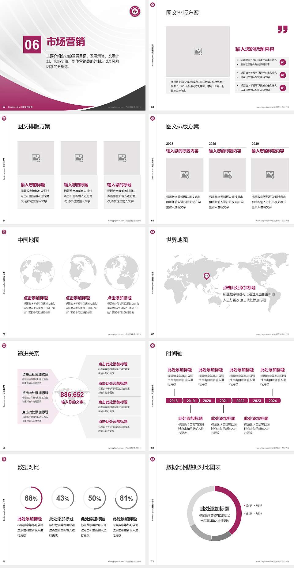 台湾佛光大学专用全国大学生互联网+创新创业大赛计划书/路演/网评PPT模板4:3格式幻灯片预览图8