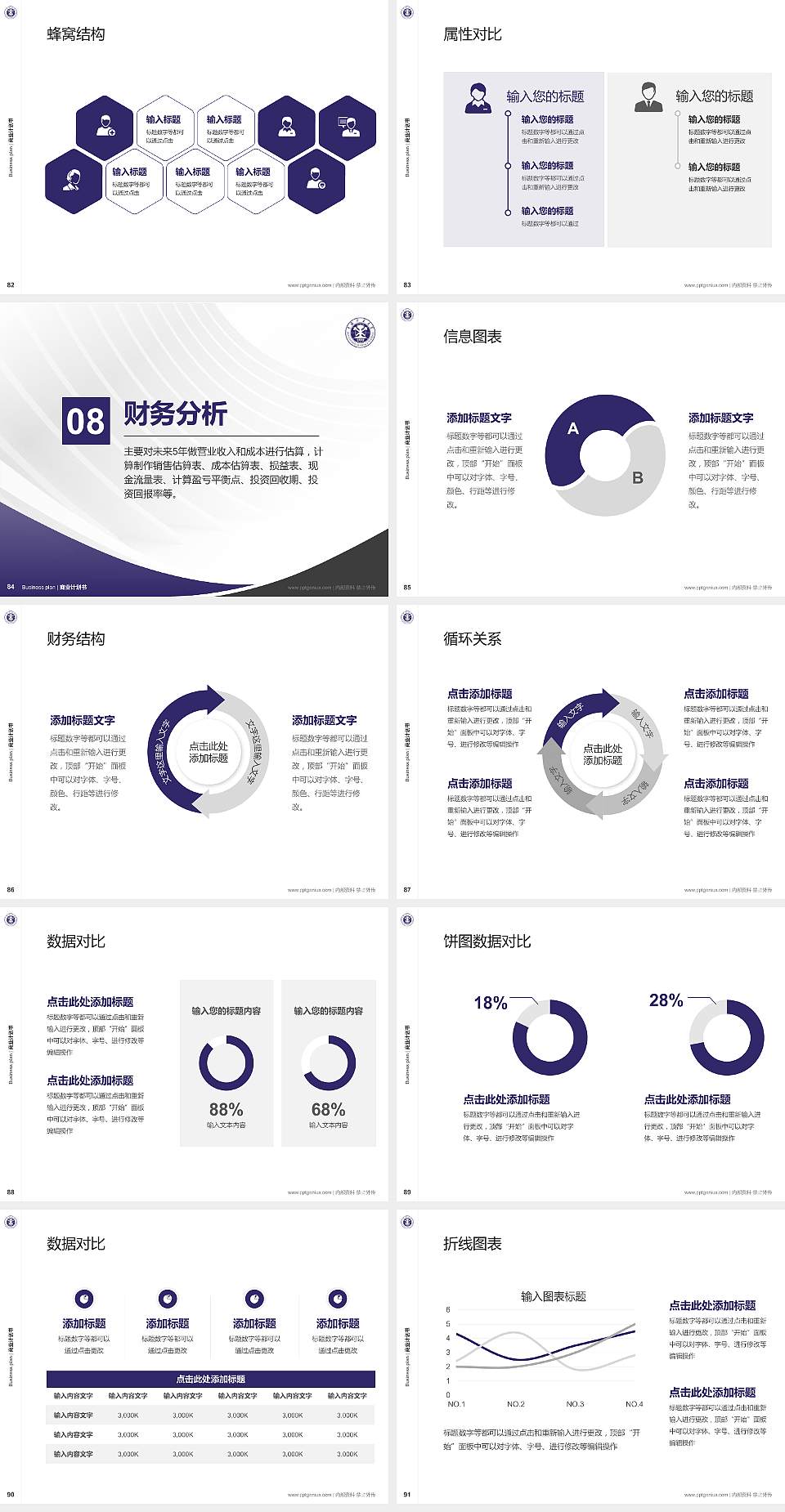 中国矿业大学专用全国大学生互联网+创新创业大赛计划书/路演/网评PPT模板4:3格式幻灯片预览图10