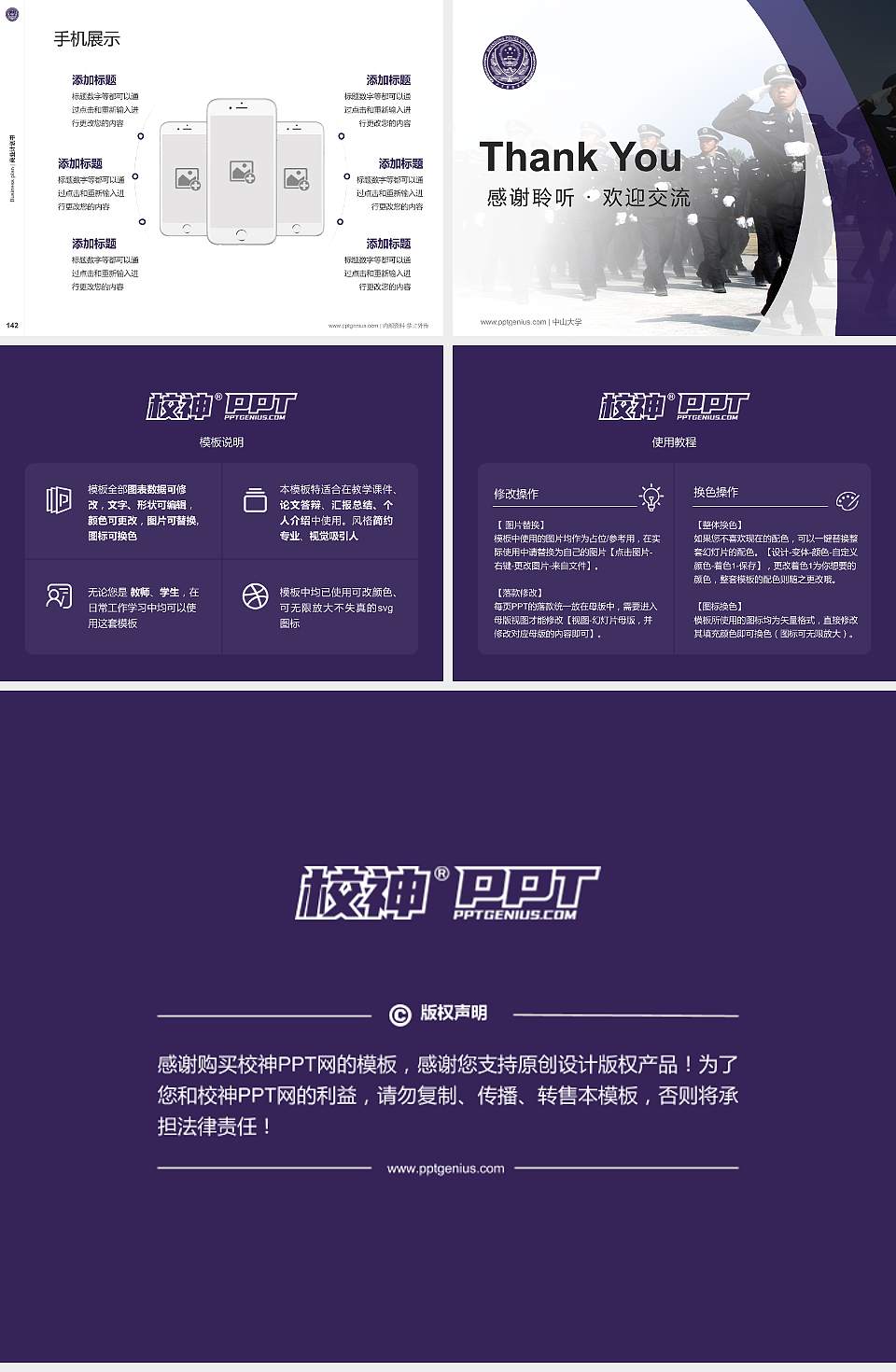 山东警察学院专用全国大学生互联网+创新创业大赛计划书/路演/网评PPT模板4:3格式幻灯片预览图16