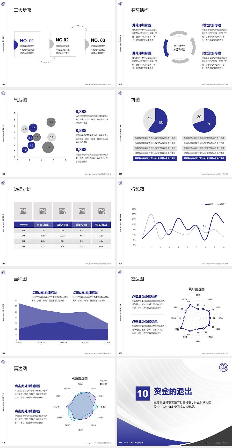 郑州经贸学院专用全国大学生互联网+创新创业大赛计划书/路演/网评PPT模板4:3格式幻灯片预览图12