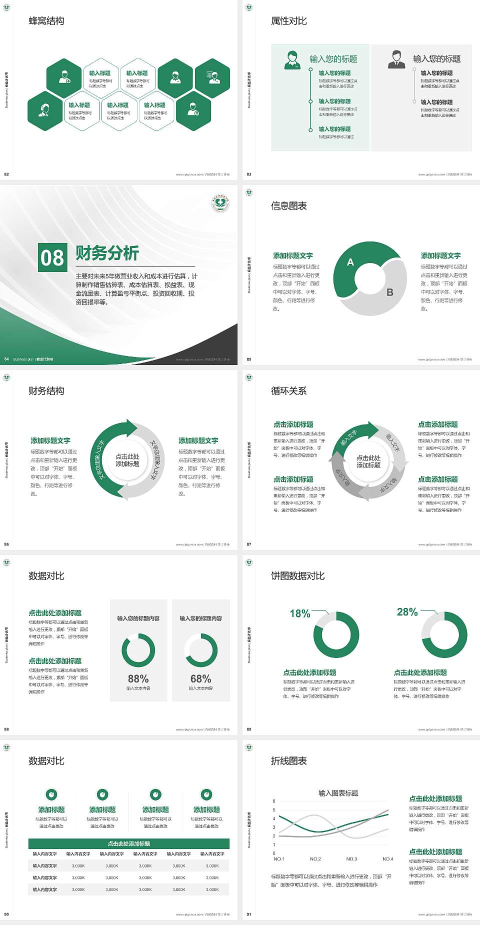 泰山护理职业学院专用全国大学生互联网+创新创业大赛计划书/路演/网评PPT模板4:3格式幻灯片预览图10