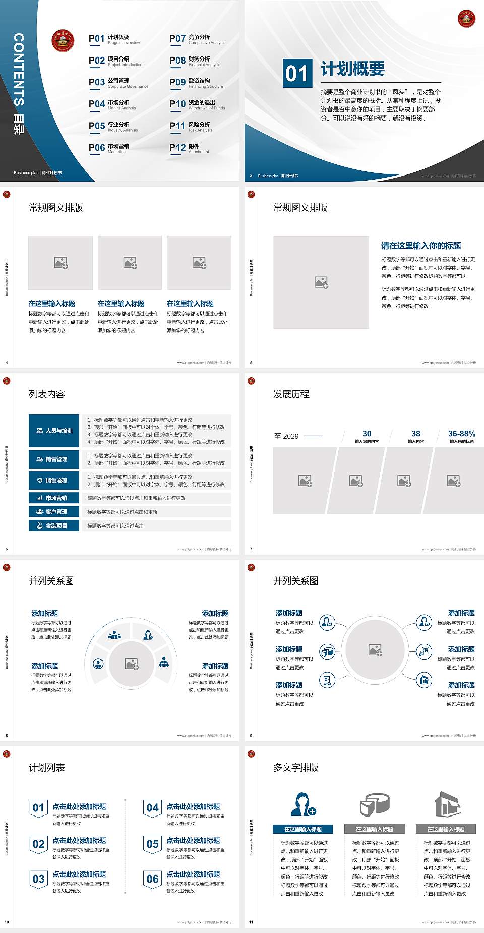 海南医学院专用全国大学生互联网+创新创业大赛计划书/路演/网评PPT模板4:3格式幻灯片预览图2