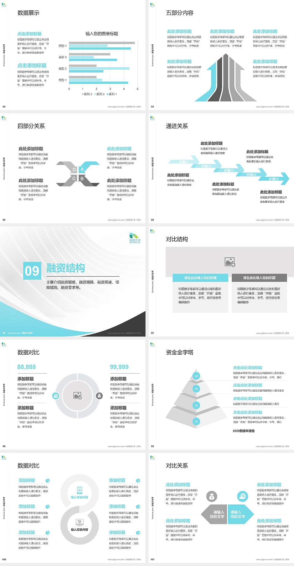 延安大学西安创新学院专用全国大学生互联网+创新创业大赛计划书/路演/网评PPT模板4:3格式幻灯片预览图11