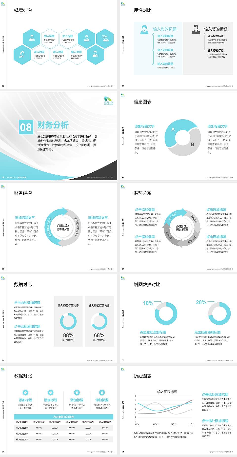 延安大学西安创新学院专用全国大学生互联网+创新创业大赛计划书/路演/网评PPT模板4:3格式幻灯片预览图10