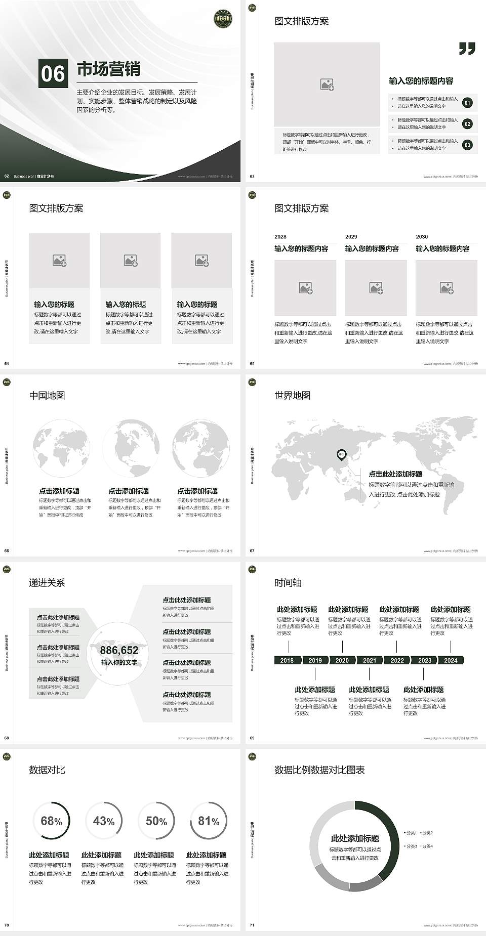 陆军勤务学院专用全国大学生互联网+创新创业大赛计划书/路演/网评PPT模板4:3格式幻灯片预览图8