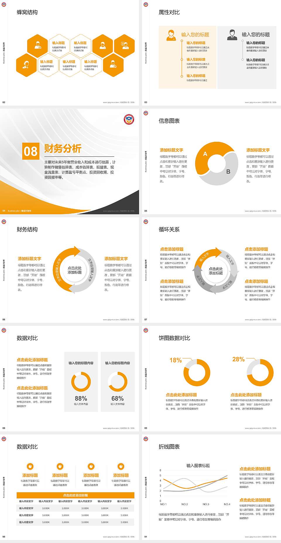 珠海艺术职业学院专用全国大学生互联网+创新创业大赛计划书/路演/网评PPT模板4:3格式幻灯片预览图10