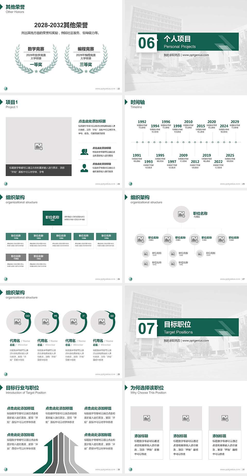 保定电力职业技术学院教师/学生通用个人简历PPT模板下载4:3格式幻灯片预览图4