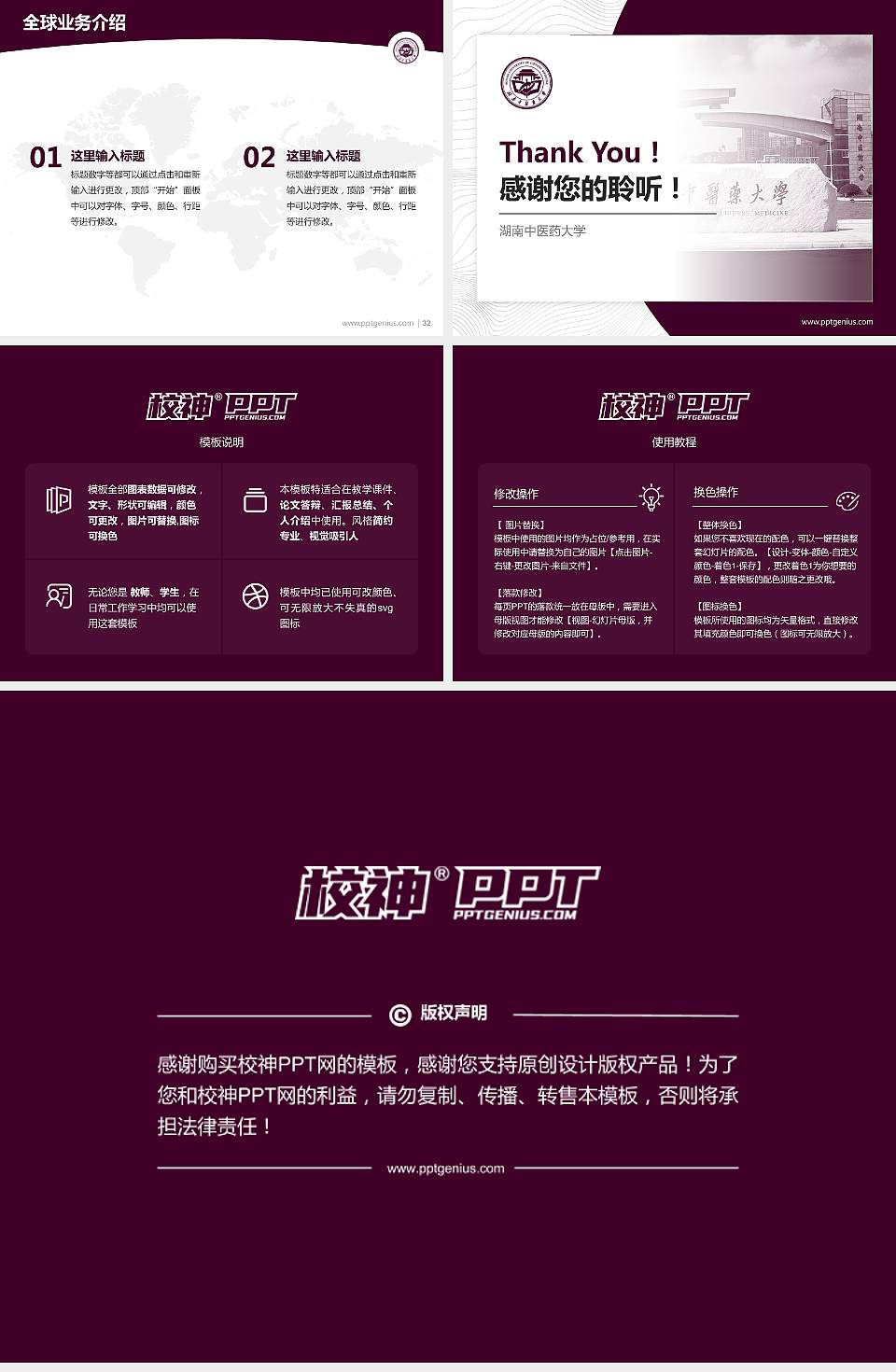 湖南中医药大学学术汇报/学术交流研讨会通用PPT模板下载4:3格式幻灯片预览图5