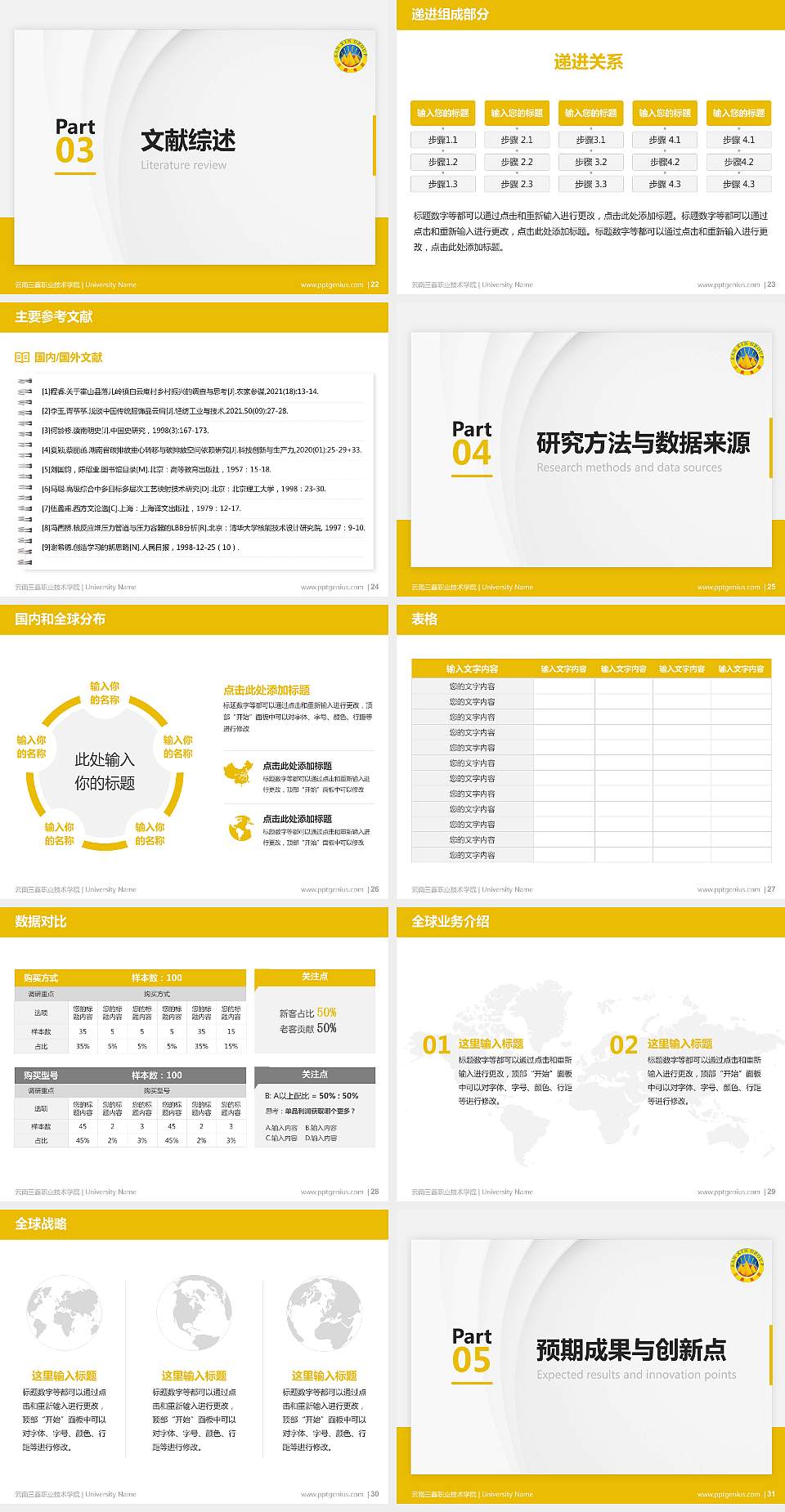 云南三鑫职业技术学院硕士研究生/本科生毕业论文答辩/开题报告通用PPT模板下载4:3格式幻灯片预览图4
