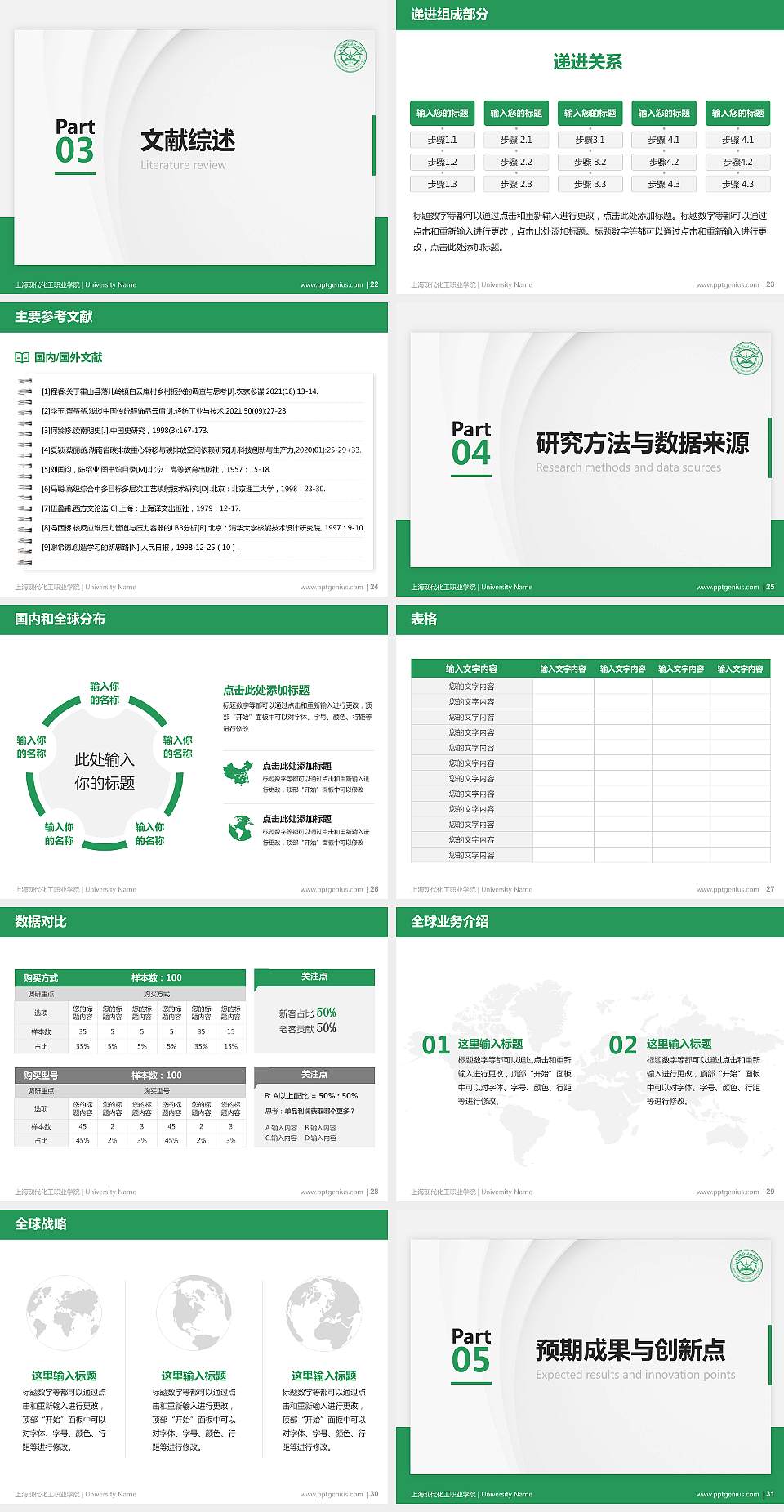 上海现代化工职业学院硕士研究生/本科生毕业论文答辩/开题报告通用PPT模板下载4:3格式幻灯片预览图4