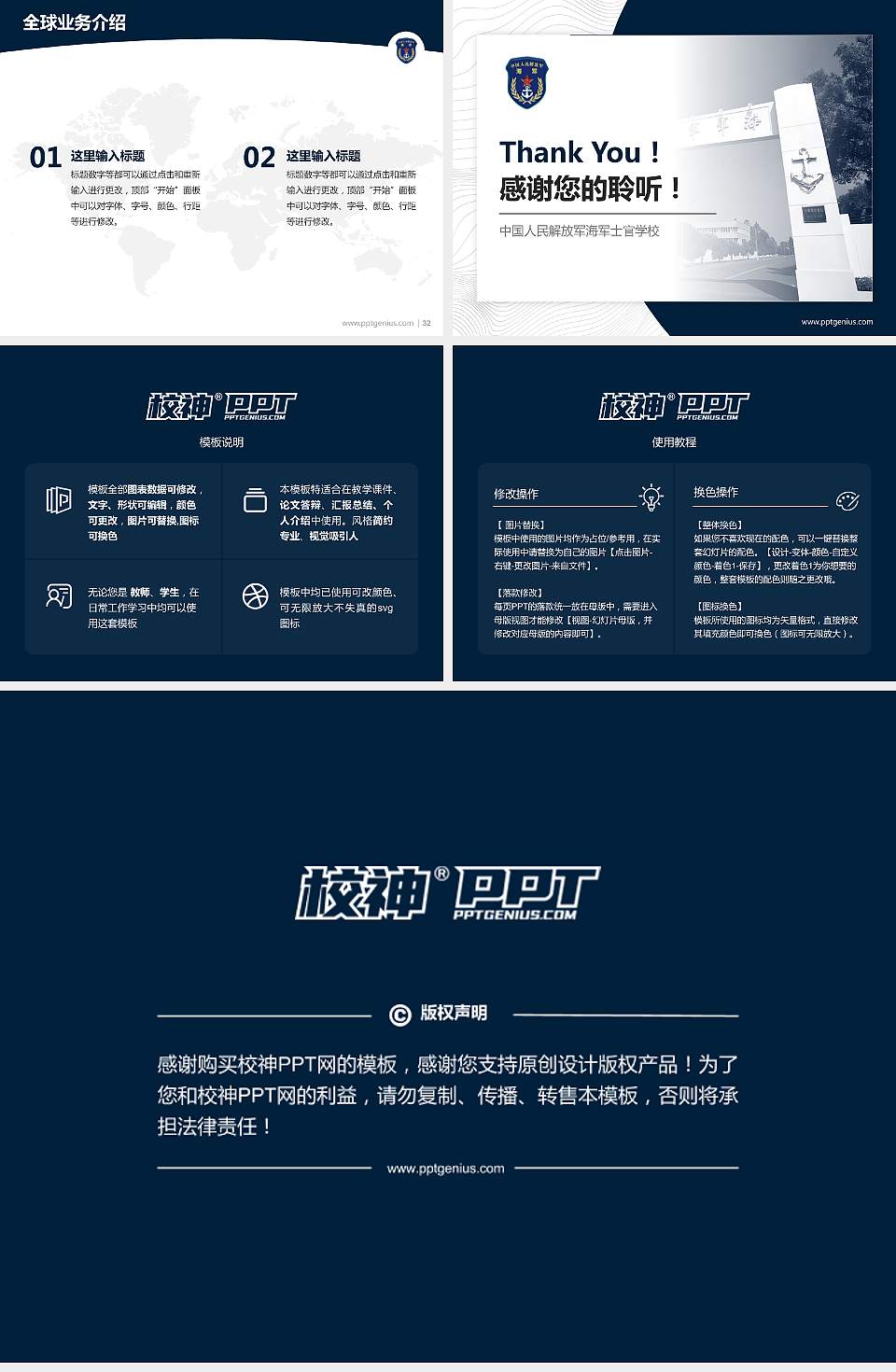 中国人民解放军海军士官学校学术汇报/学术交流研讨会通用PPT模板下载4:3格式幻灯片预览图5