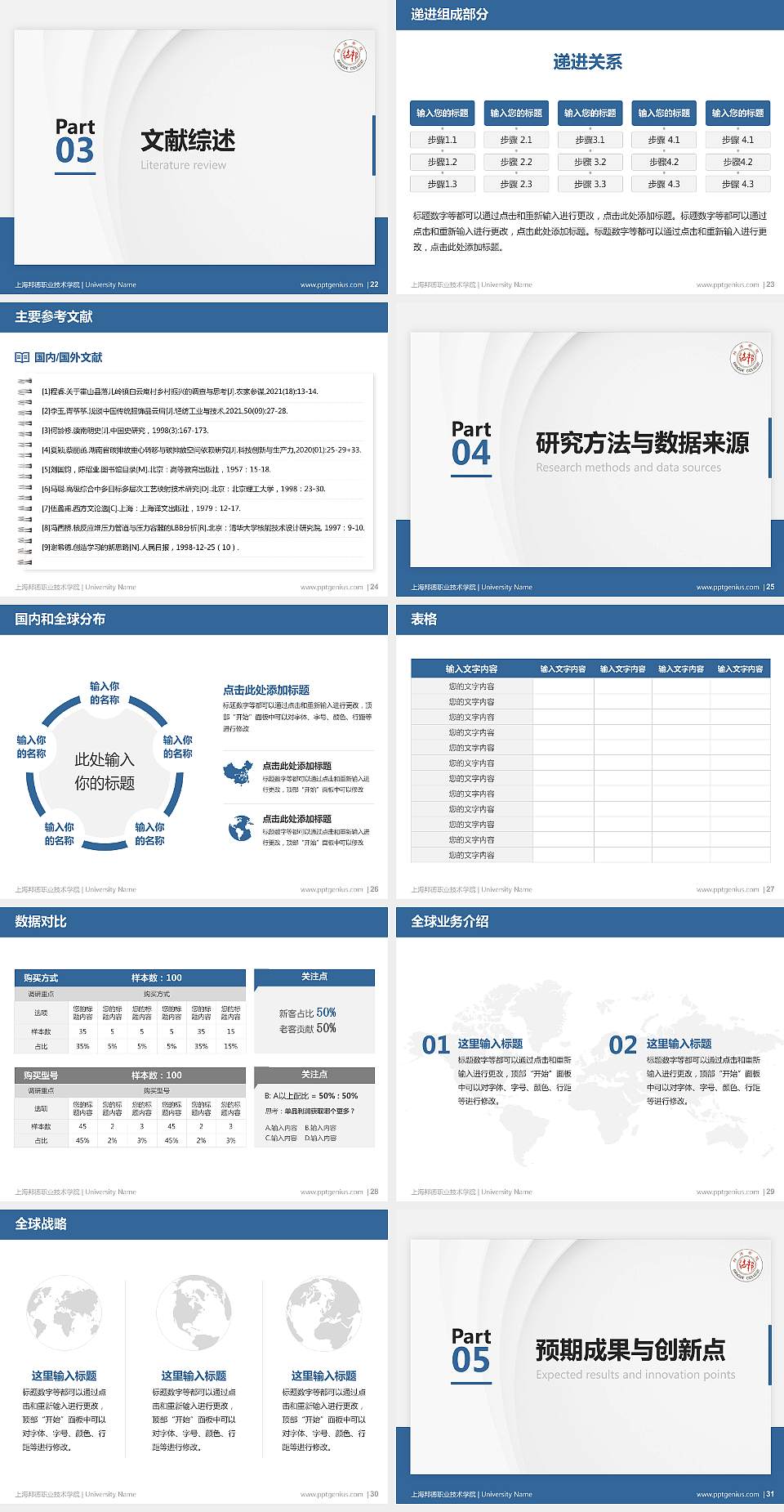上海邦德职业技术学院硕士研究生/本科生毕业论文答辩/开题报告通用PPT模板下载4:3格式幻灯片预览图4