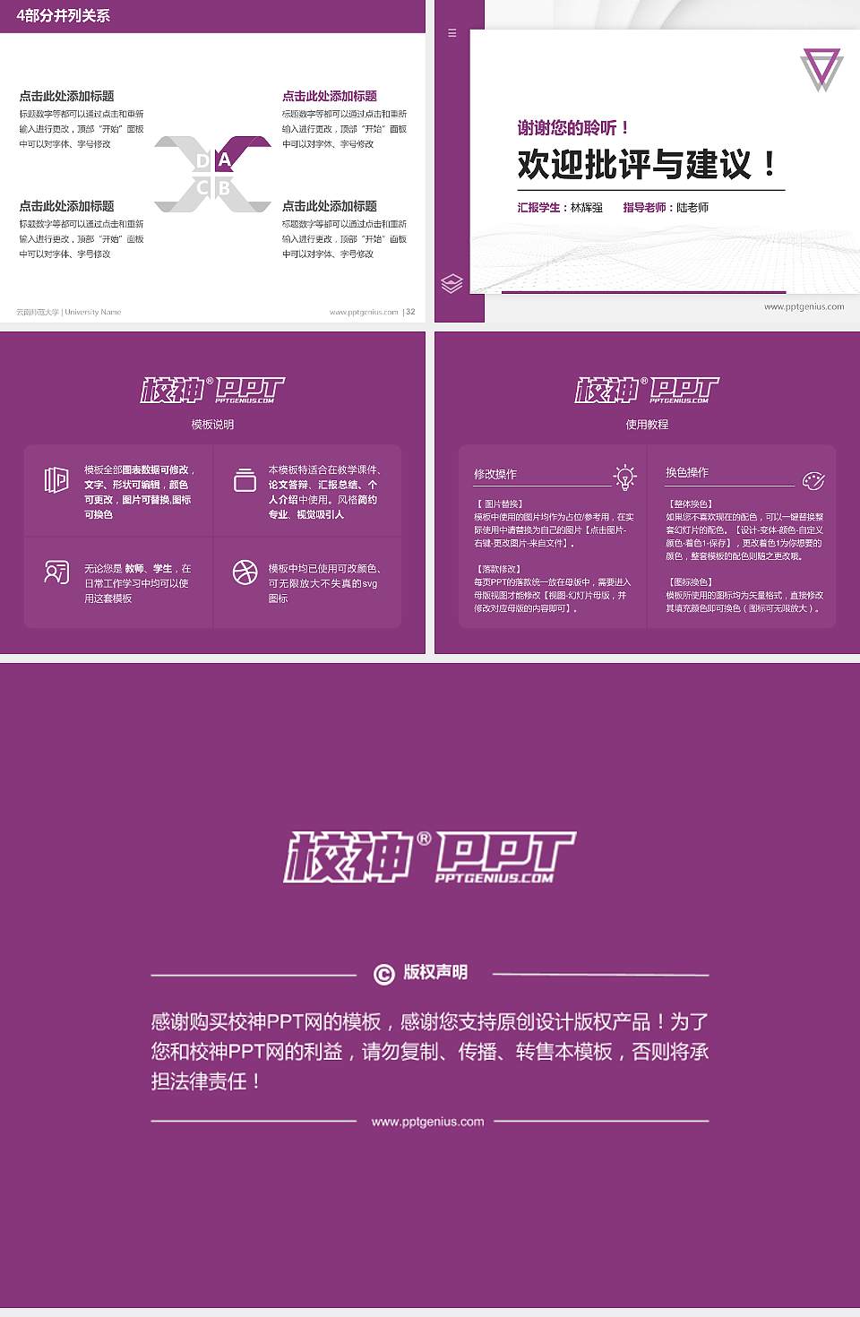 云南师范大学硕士研究生/本科生毕业论文答辩/开题报告通用PPT模板下载4:3格式幻灯片预览图5