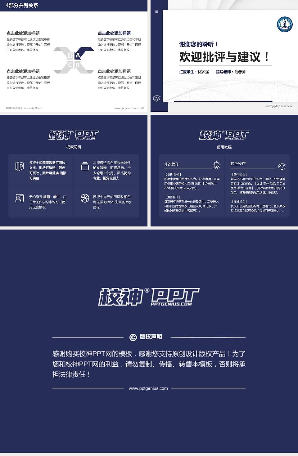 昆明医科大学硕士研究生/本科生毕业论文答辩/开题报告通用PPT模板下载4:3格式幻灯片预览图5