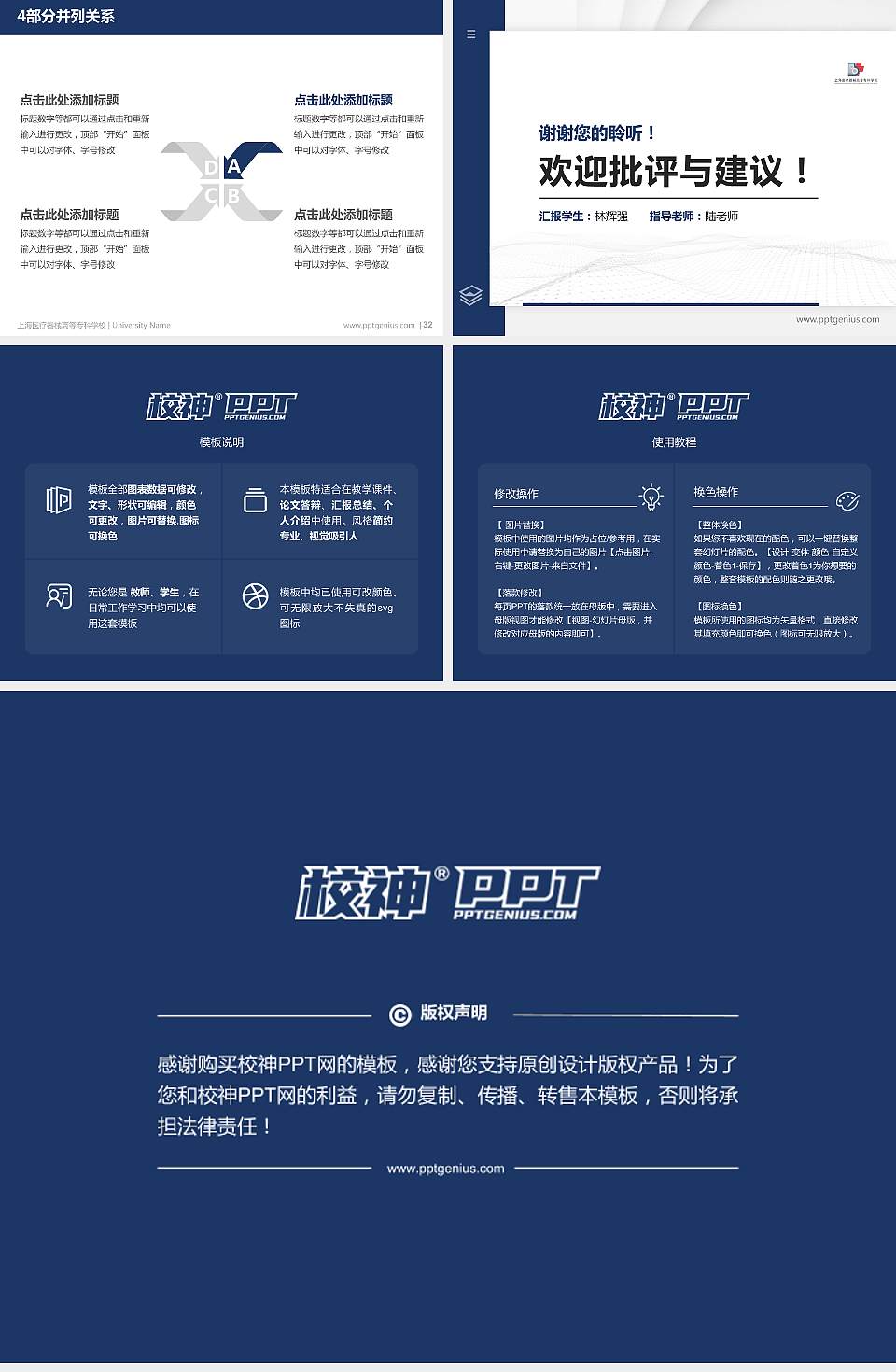 上海医疗器械高等专科学校硕士研究生/本科生毕业论文答辩/开题报告通用PPT模板下载4:3格式幻灯片预览图5