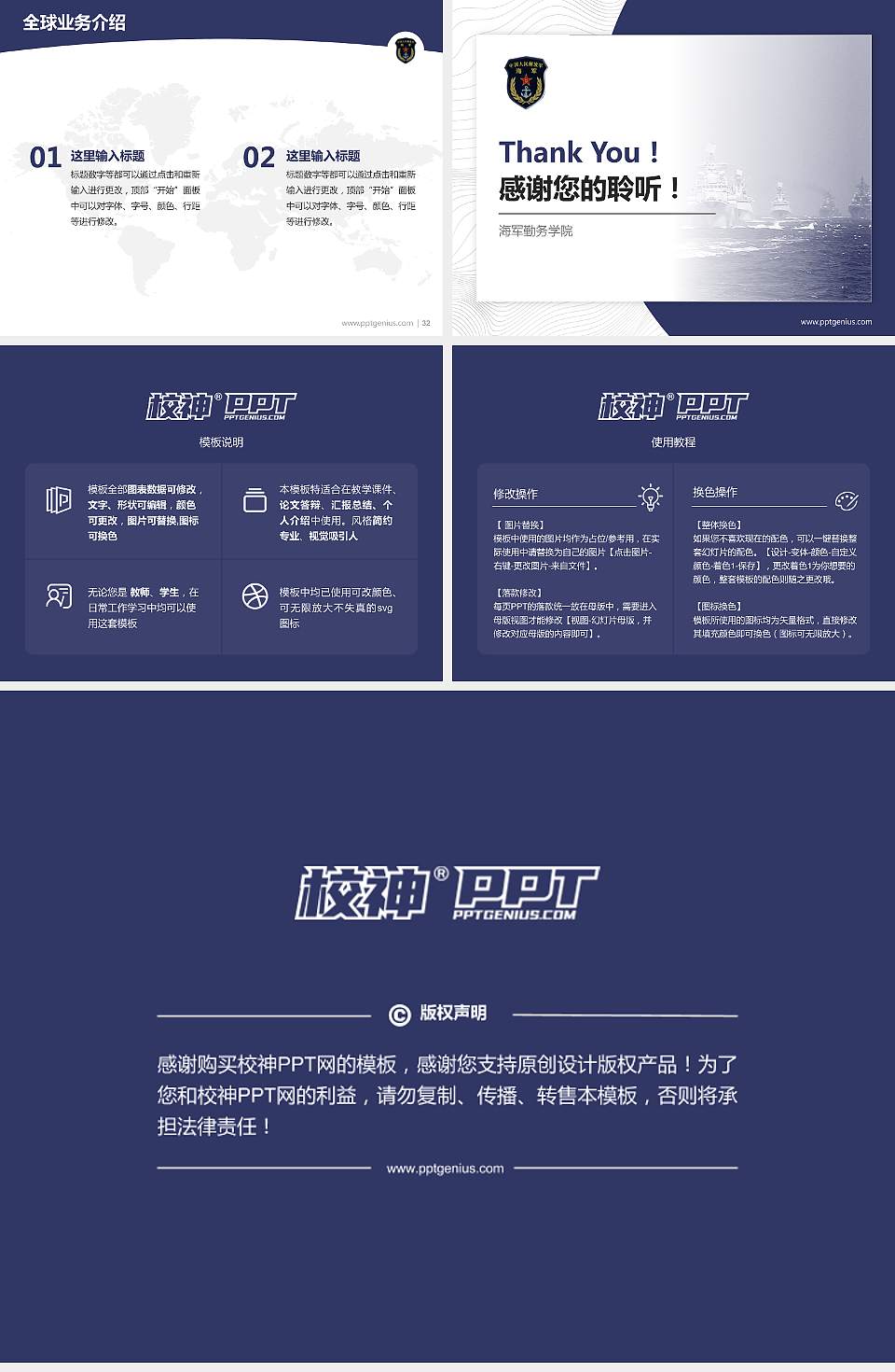 海军勤务学院学术汇报/学术交流研讨会通用PPT模板下载4:3格式幻灯片预览图5