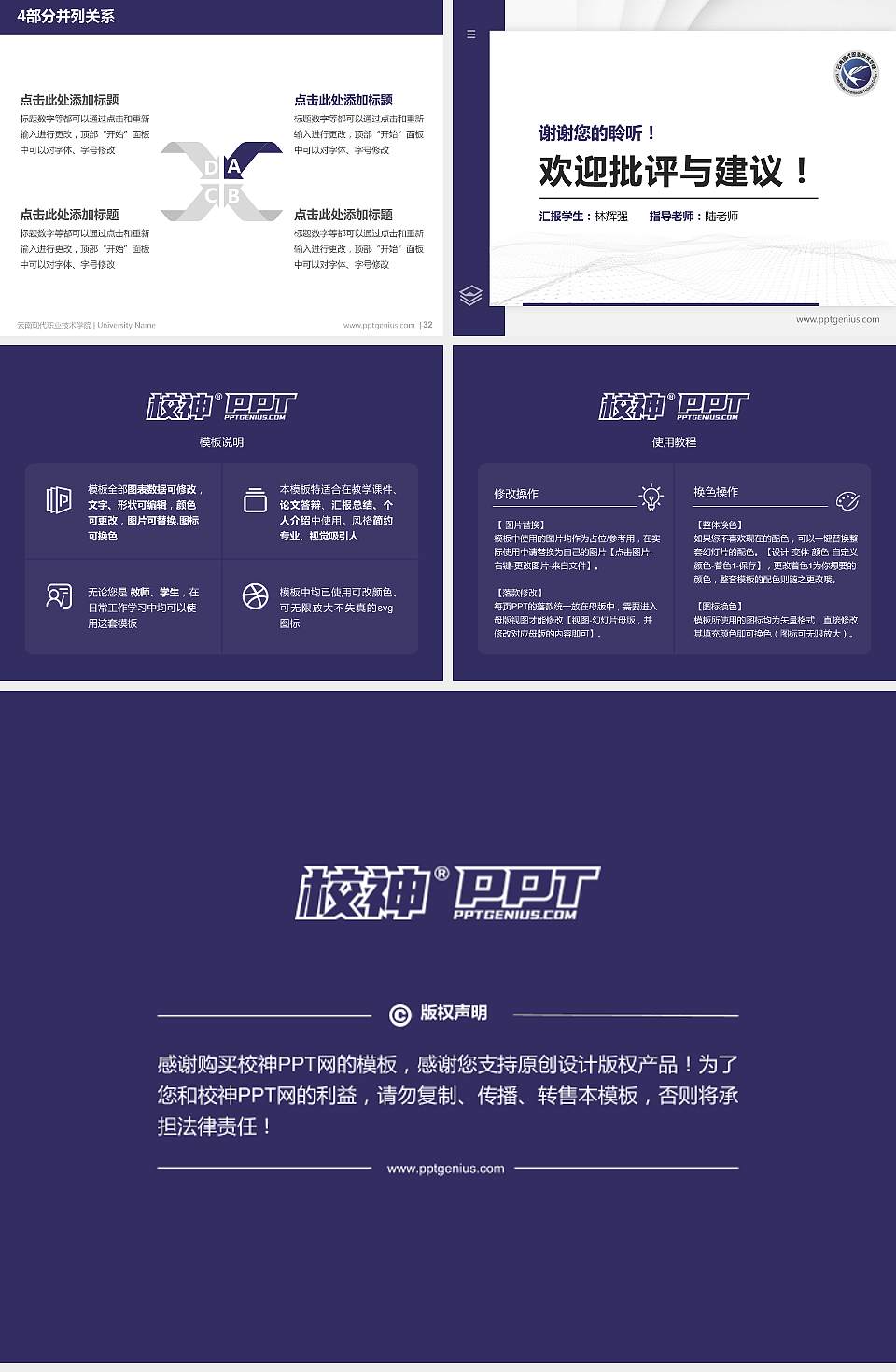 云南现代职业技术学院硕士研究生/本科生毕业论文答辩/开题报告通用PPT模板下载4:3格式幻灯片预览图5