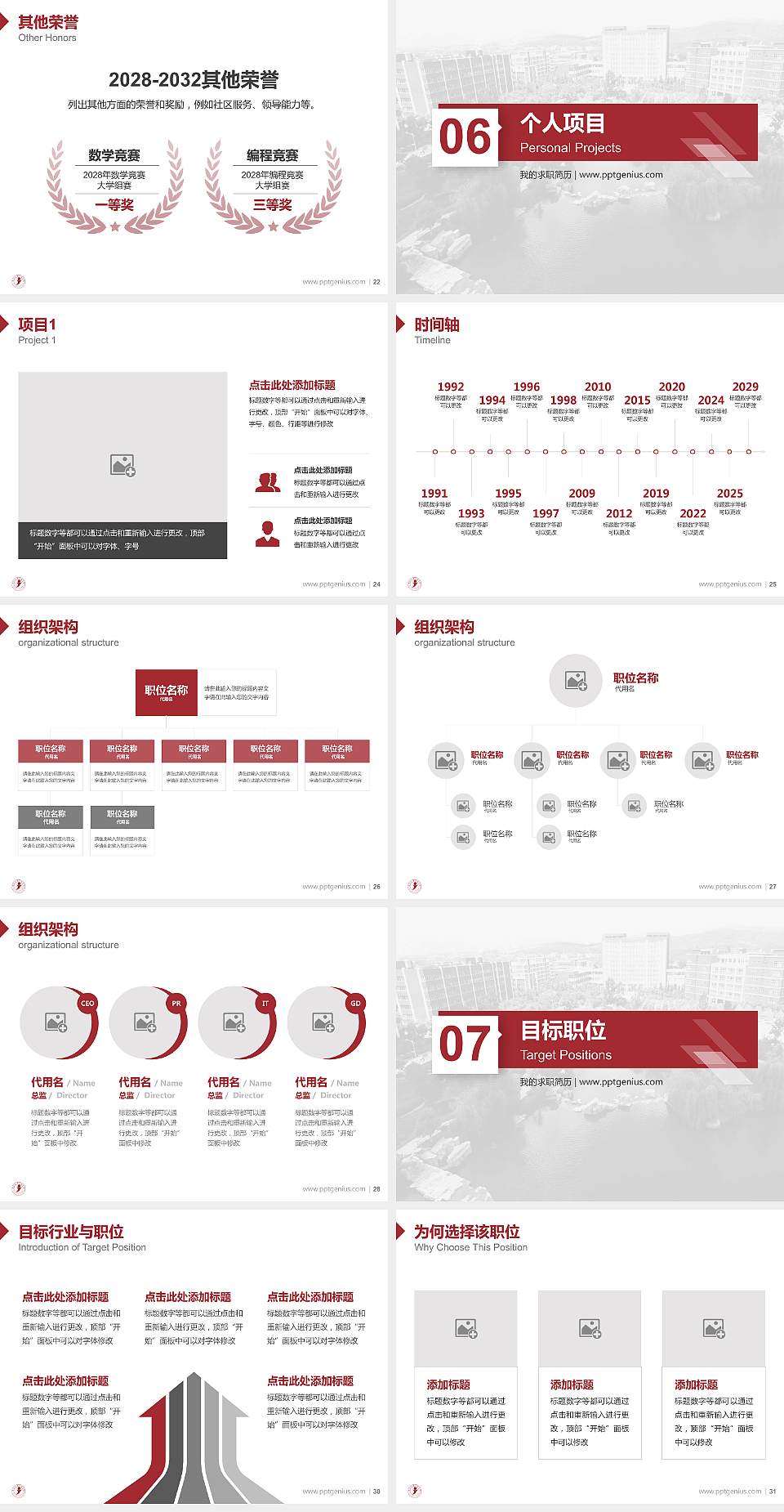 云南经济管理学院教师/学生通用个人简历PPT模板下载4:3格式幻灯片预览图4