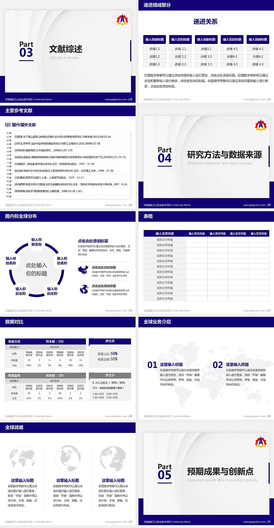 云南国防工业职业技术学院硕士研究生/本科生毕业论文答辩/开题报告通用PPT模板下载4:3格式幻灯片预览图4