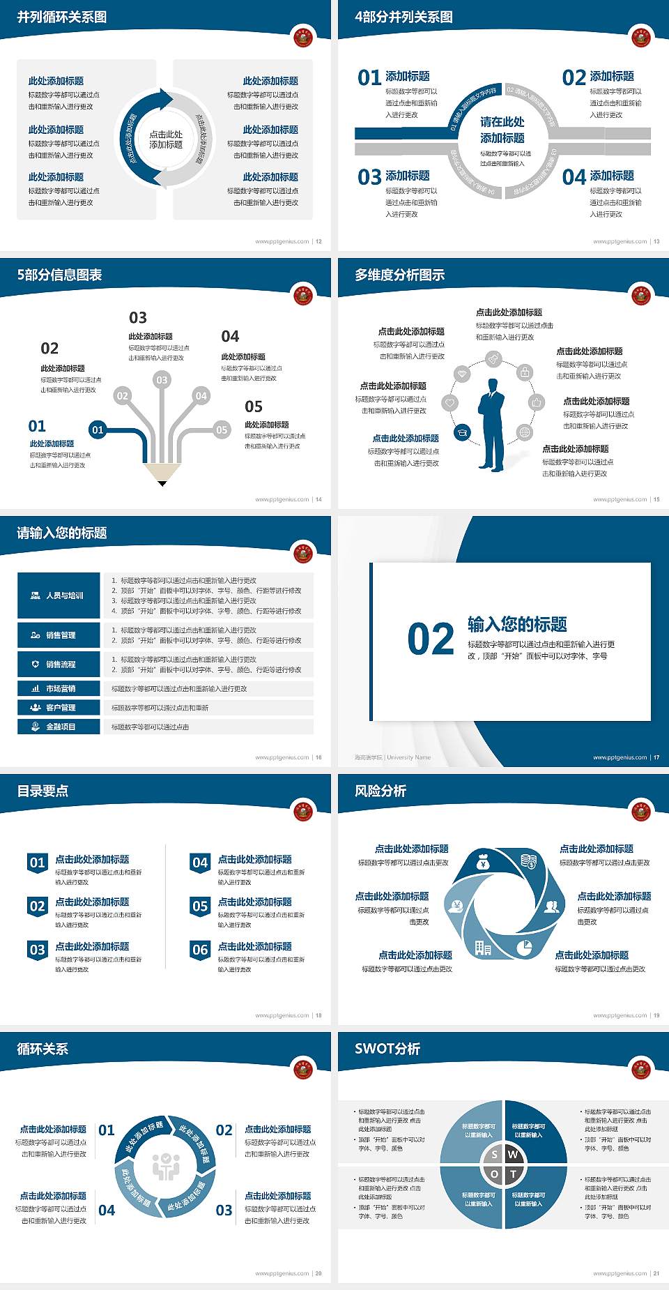 海南医学院学术汇报/学术交流研讨会通用PPT模板下载4:3格式幻灯片预览图3
