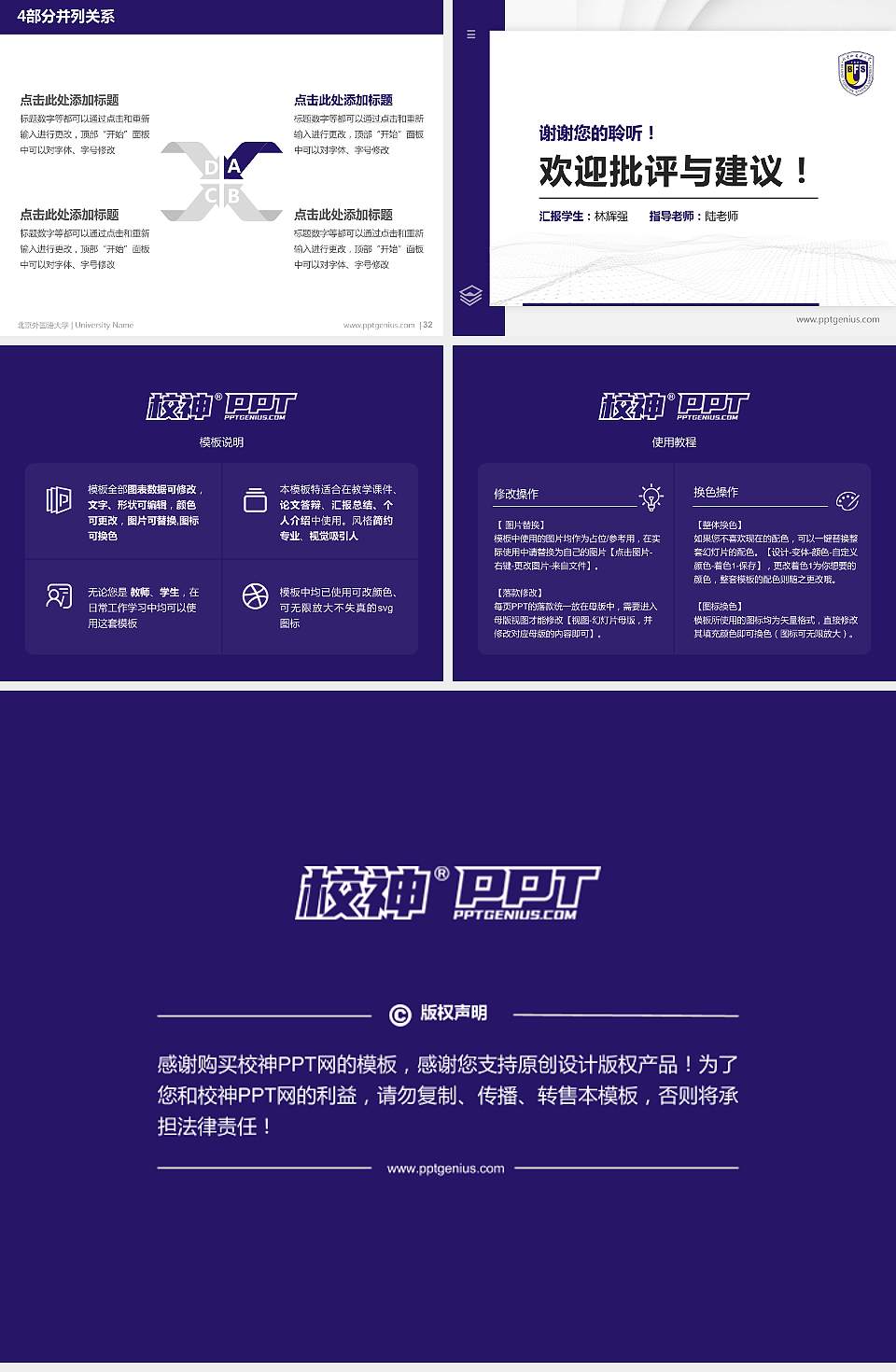 北京外国语大学硕士研究生/本科生毕业论文答辩/开题报告通用PPT模板下载4:3格式幻灯片预览图5