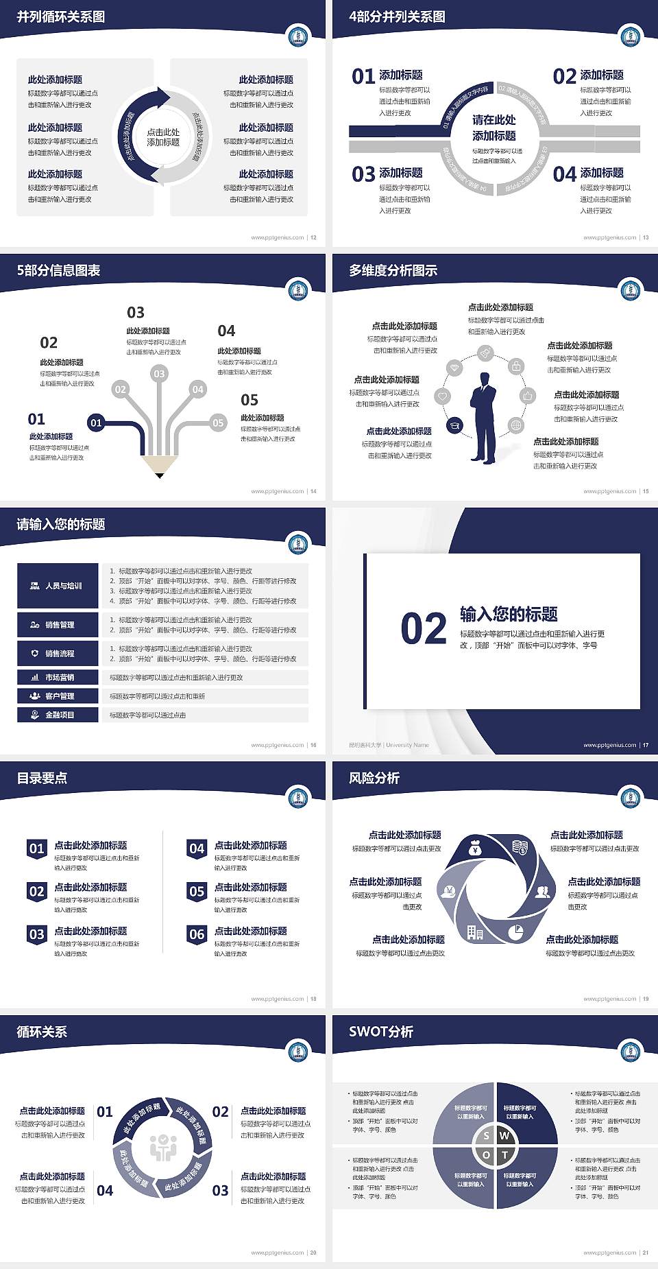 昆明医科大学学术汇报/学术交流研讨会通用PPT模板下载4:3格式幻灯片预览图3