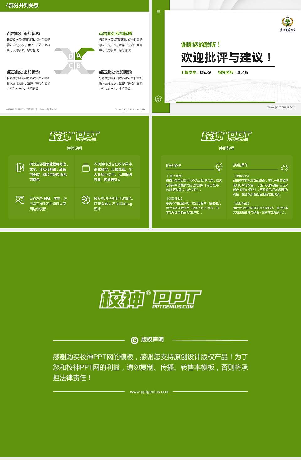 云南农业大学热带作物学院硕士研究生/本科生毕业论文答辩/开题报告通用PPT模板下载4:3格式幻灯片预览图5