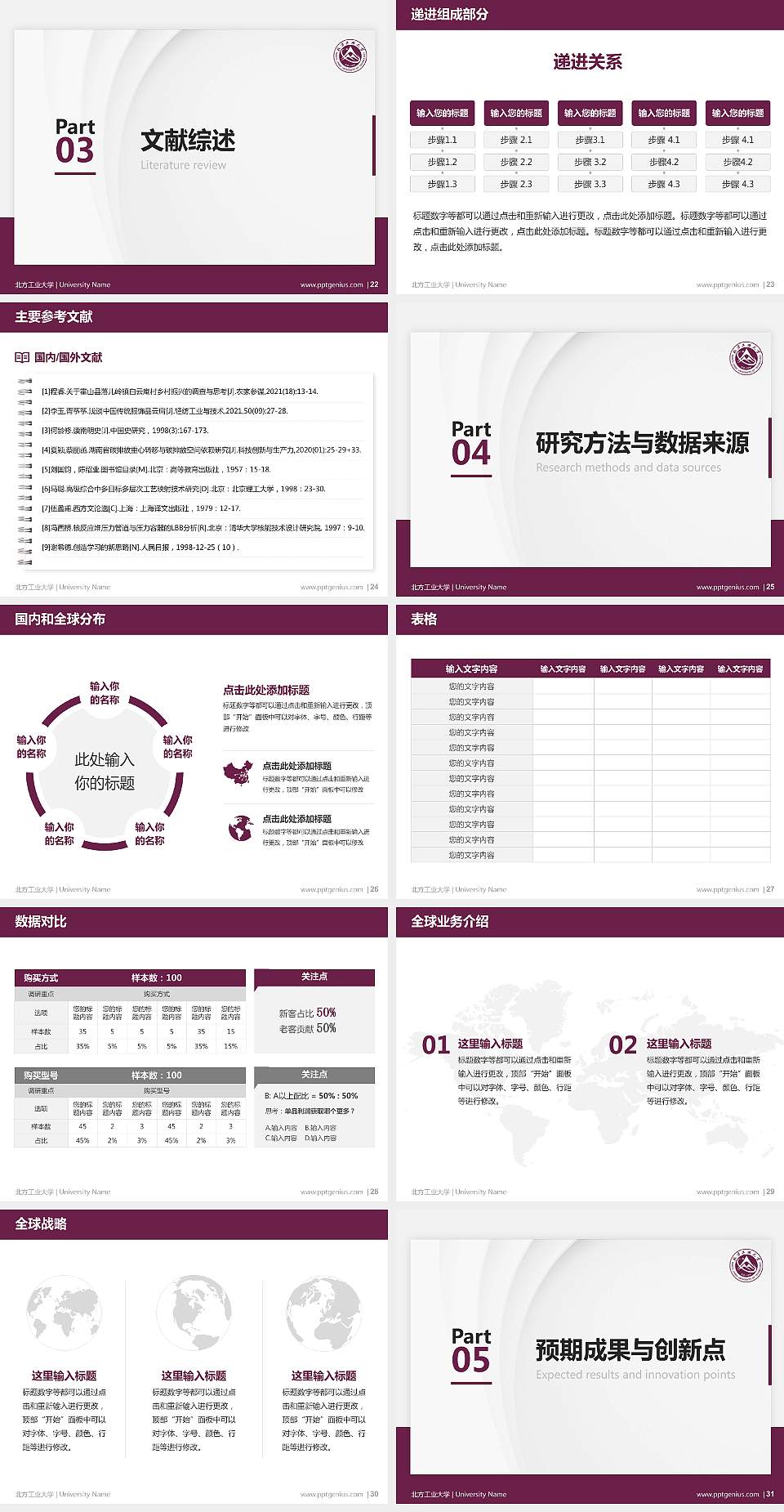 北方工业大学硕士研究生/本科生毕业论文答辩/开题报告通用PPT模板下载4:3格式幻灯片预览图4