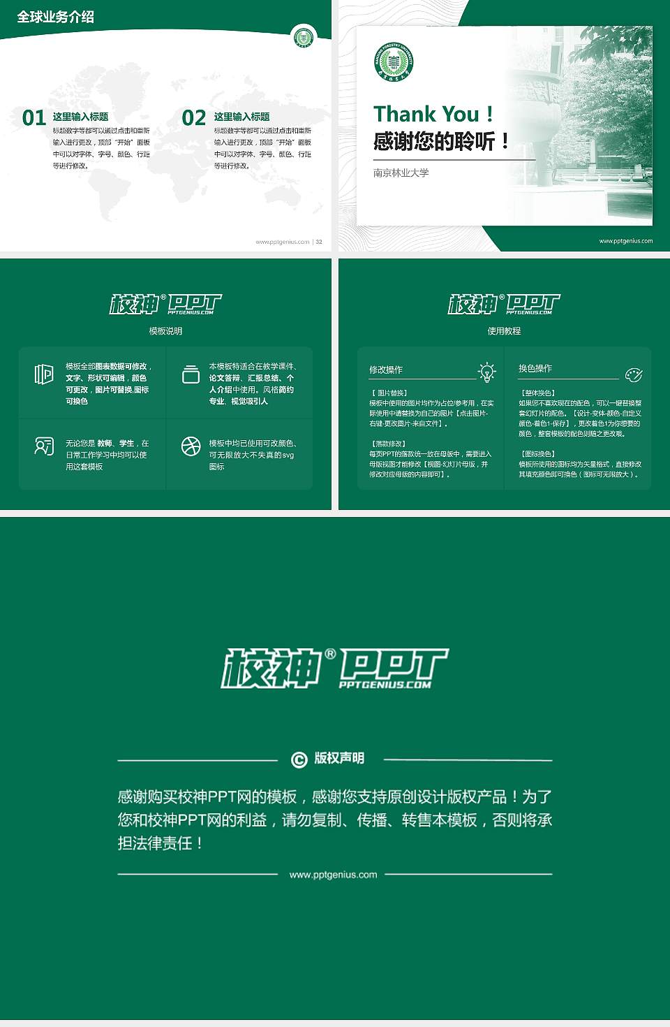 南京林业大学学术汇报/学术交流研讨会通用PPT模板下载4:3格式幻灯片预览图5