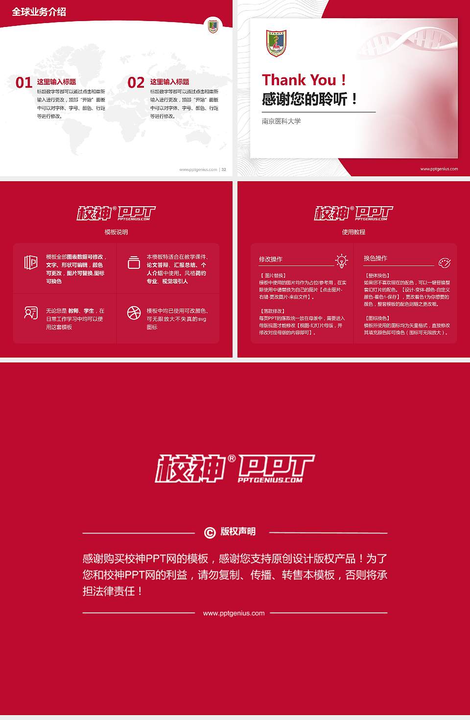 南京医科大学学术汇报/学术交流研讨会通用PPT模板下载4:3格式幻灯片预览图5